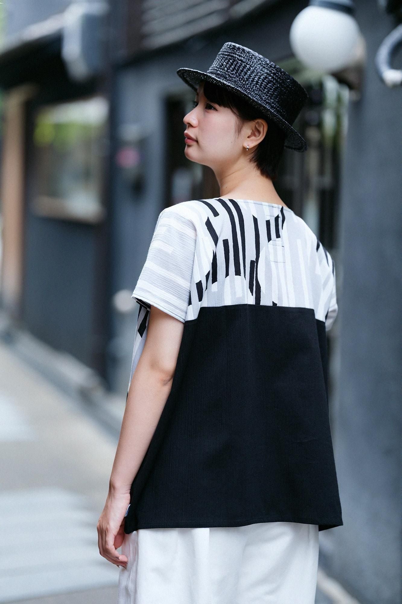 Takashima Jiji 20/20 Quadratisches Gewand mit Kumi-Schultermuster/Wasserzeichen x Nubairo