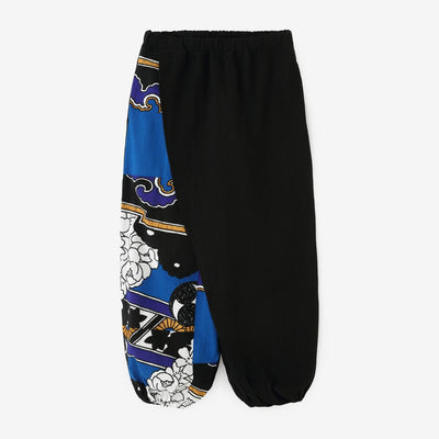 Chizimi Cotton 20/20 Wrap Harem Pants Bi-color / Black × Out of the Ordinary