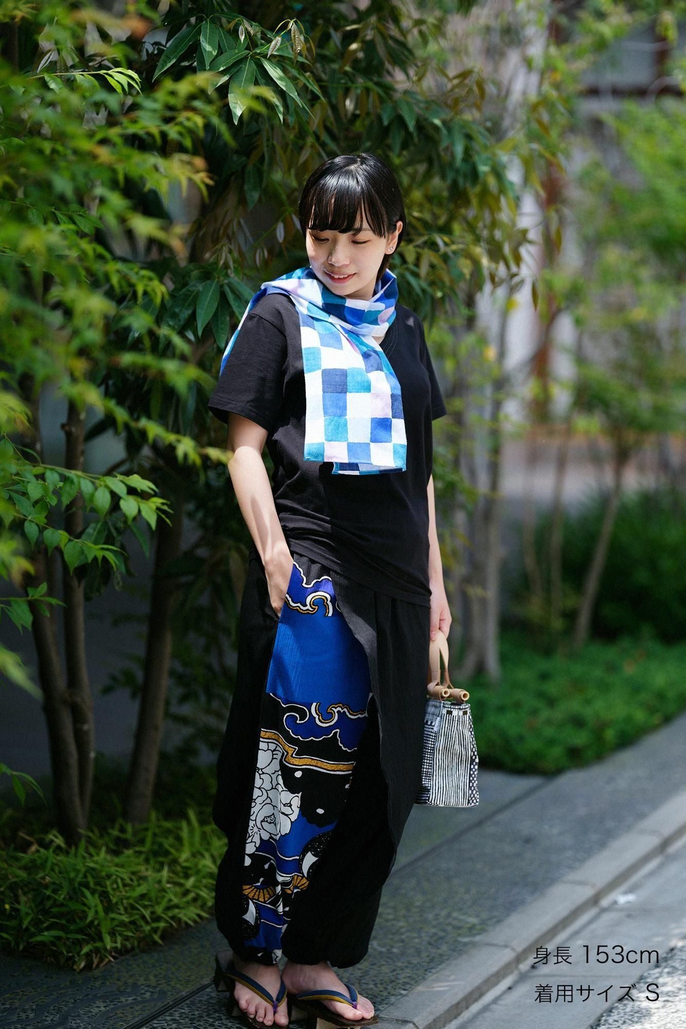 SOU・SOU 手柄寛衣下 片身替わり／高島縮／サイズM／新品タグ付 高島縮 20/20 手柄寛衣下（たかみかんいした） 片身替わり（かた