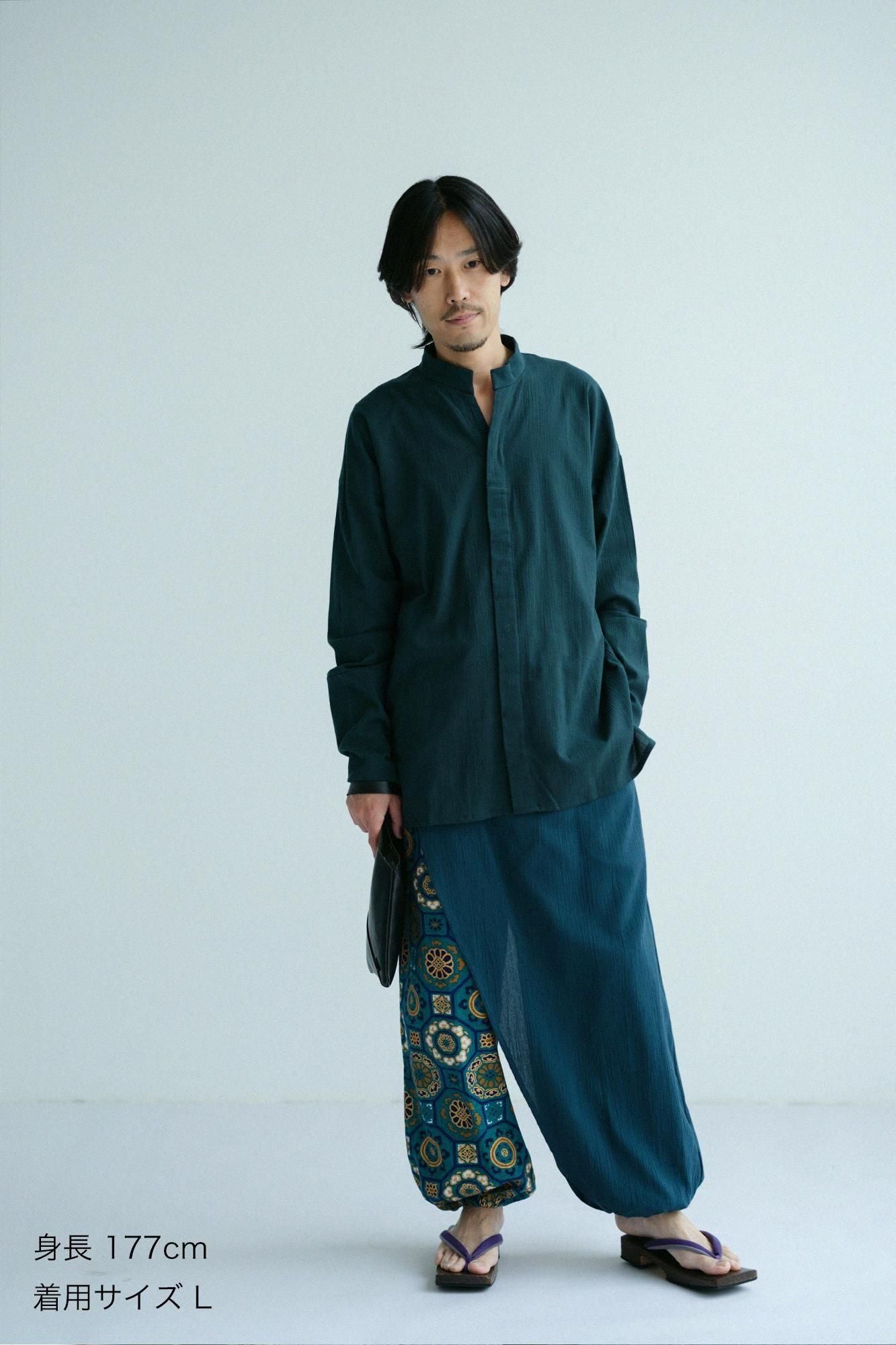 高島縮 20/20 手柄寛衣下（たかみかんいした） 片身替わり（かたみ