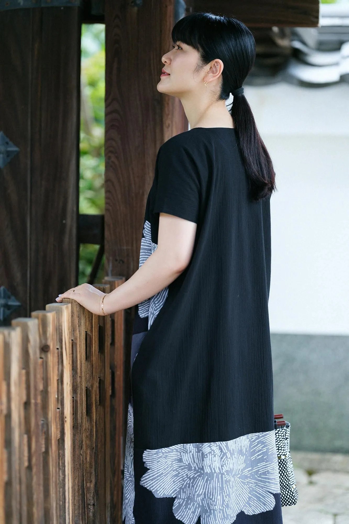 sousou 高島縮 20/20 長方形衣 組 裾文様 鶯鼠×陶板 家押し入れで眠っ