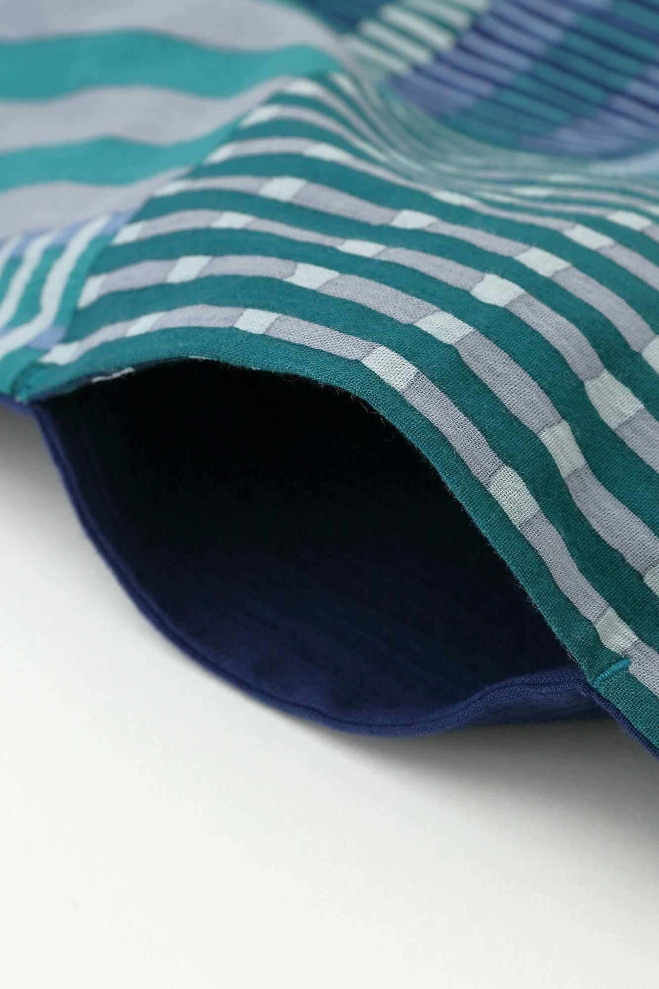 타카시마치지미 20/20 직사각형 원피스 쿠미 헴 패턴/네이비 블루 x마텐로 아사미 (Asakimaki)