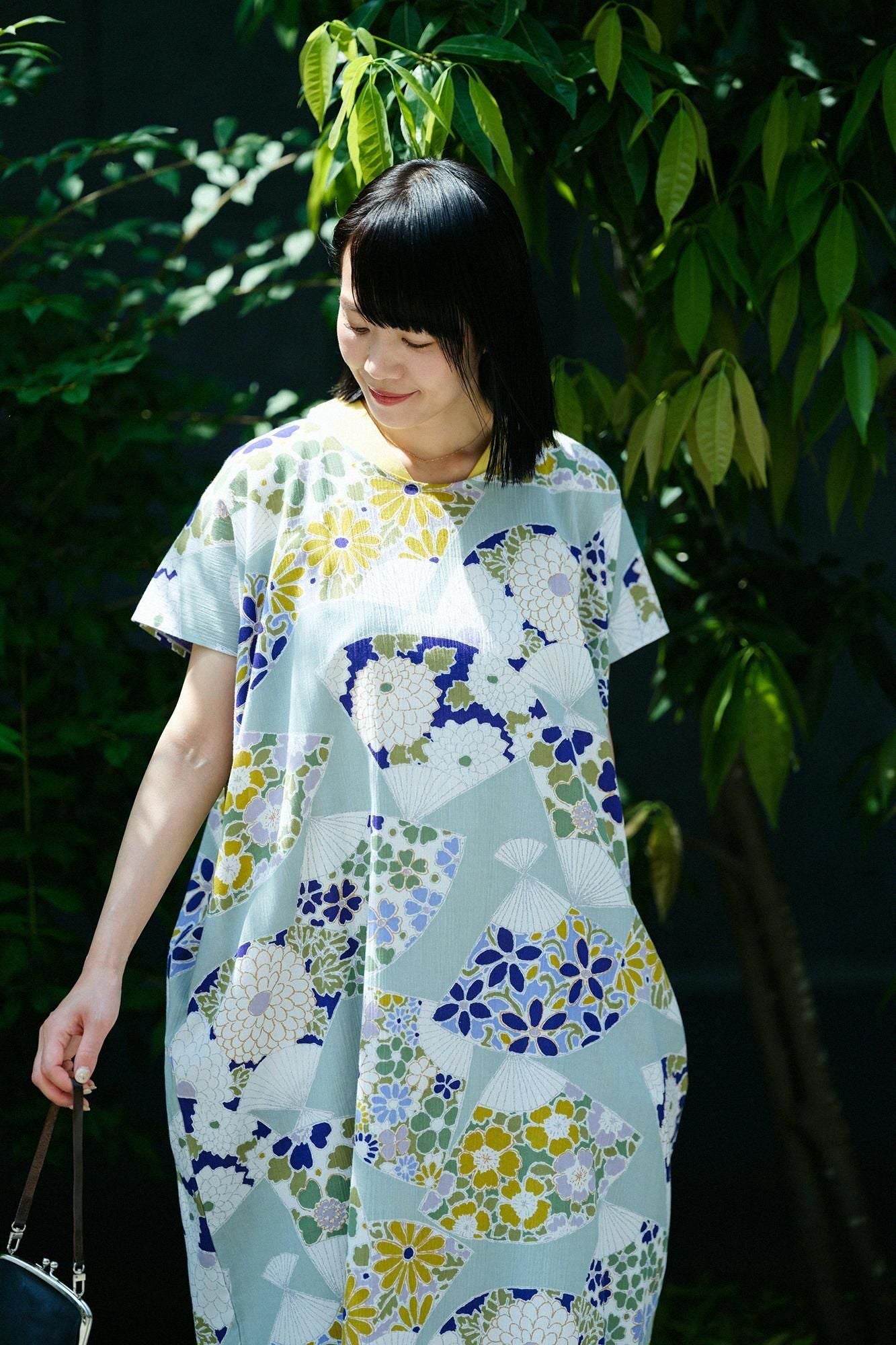 SOU-SOU 扇柄 長方形衣 貫頭衣 ワンピース　一つ身 SOU-SOU 扇柄 長方形衣 貫頭衣 ワンピース 一つ身 2025年最新】sou・sou