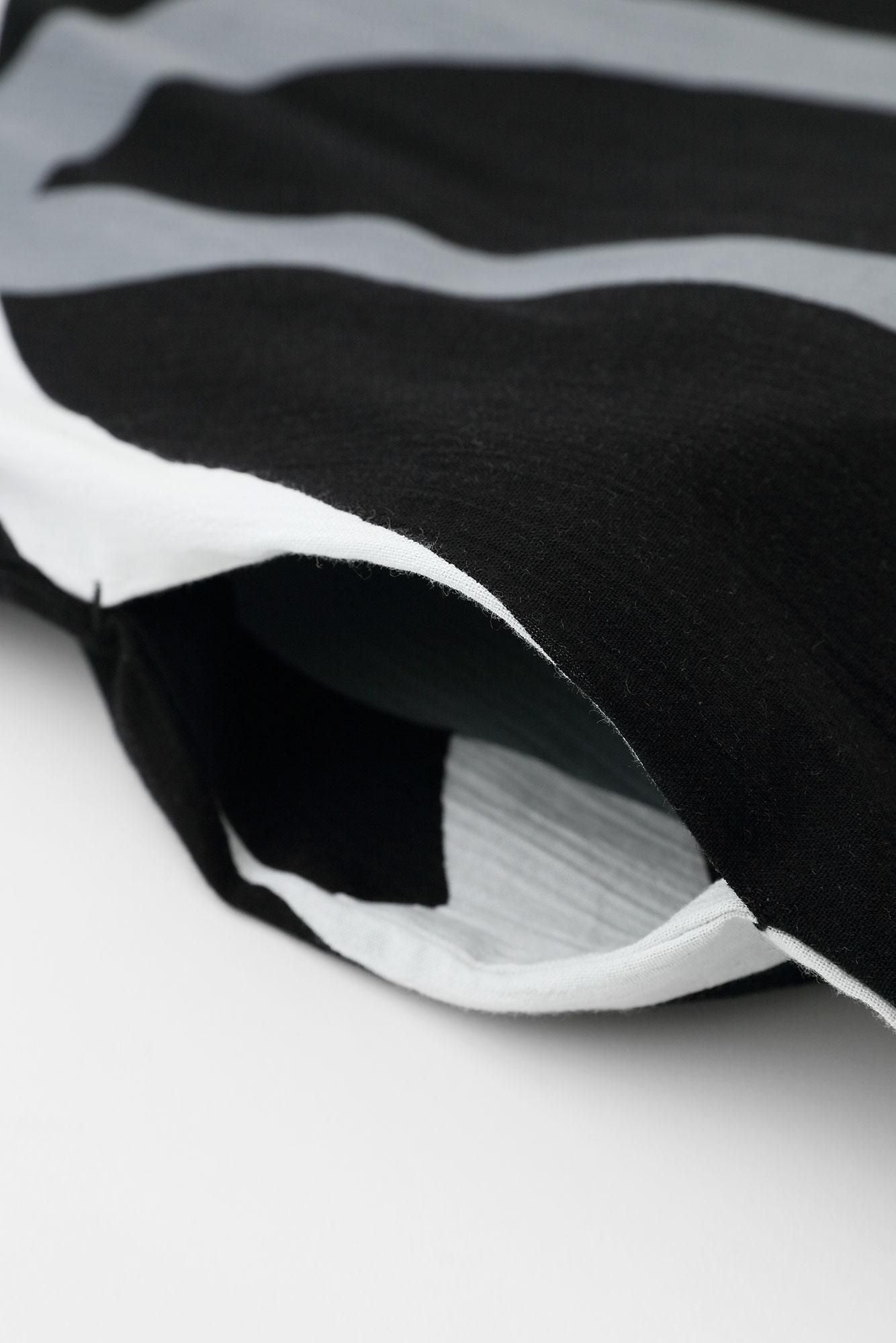 高島縮棉 20/20長方形洋裝／瀑布 黑色