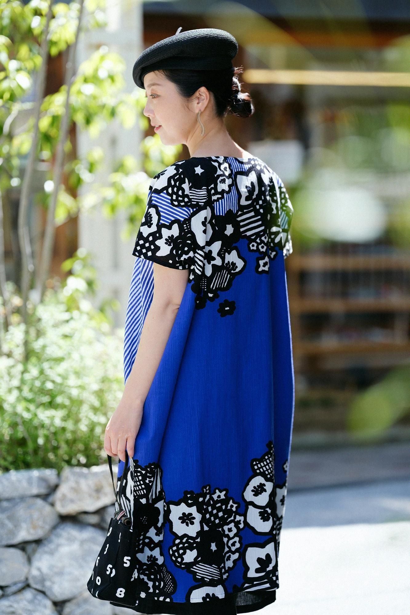 高島縮棉 20/20長方形洋裝／花彩球