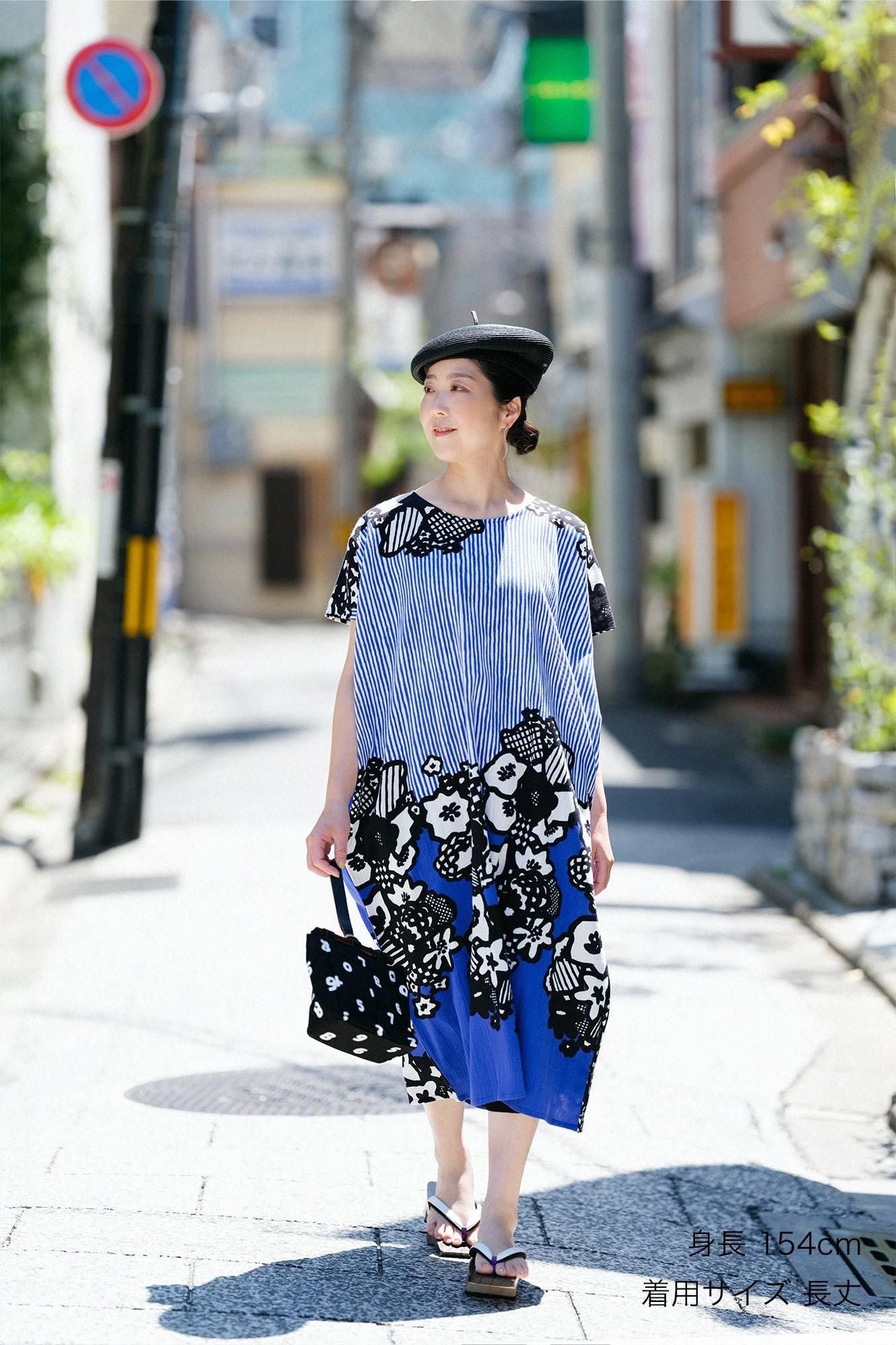 一回着 ソウソウ 今季新作超人気 高島縮 20/20 長方形衣 花くすだま 高島縮 20/20 長方形衣(ちょうほうけい)/花くすだま