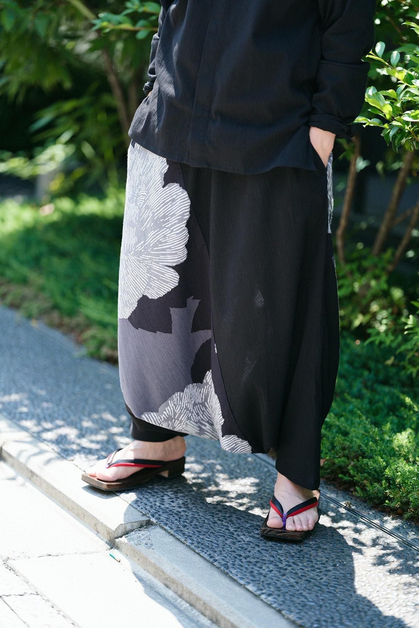 【net限定】高島縮 20/20 富士（ふじ） 2.0／濡羽色（ぬればいろ）×芍薬（しゃくやく）