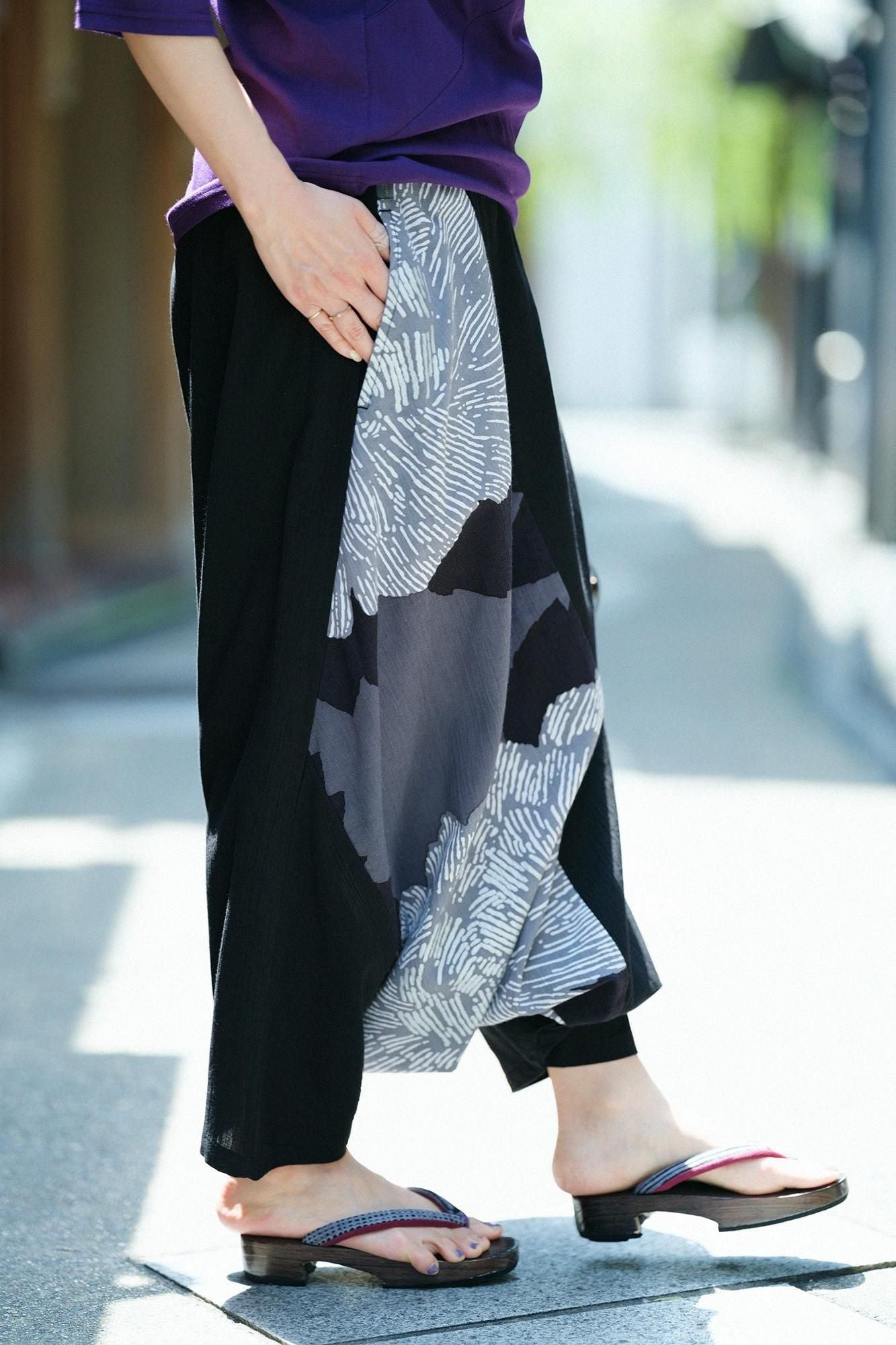 【net限定】高島縮 20/20 富士（ふじ） 2.0／濡羽色（ぬればいろ）×芍薬（しゃくやく）