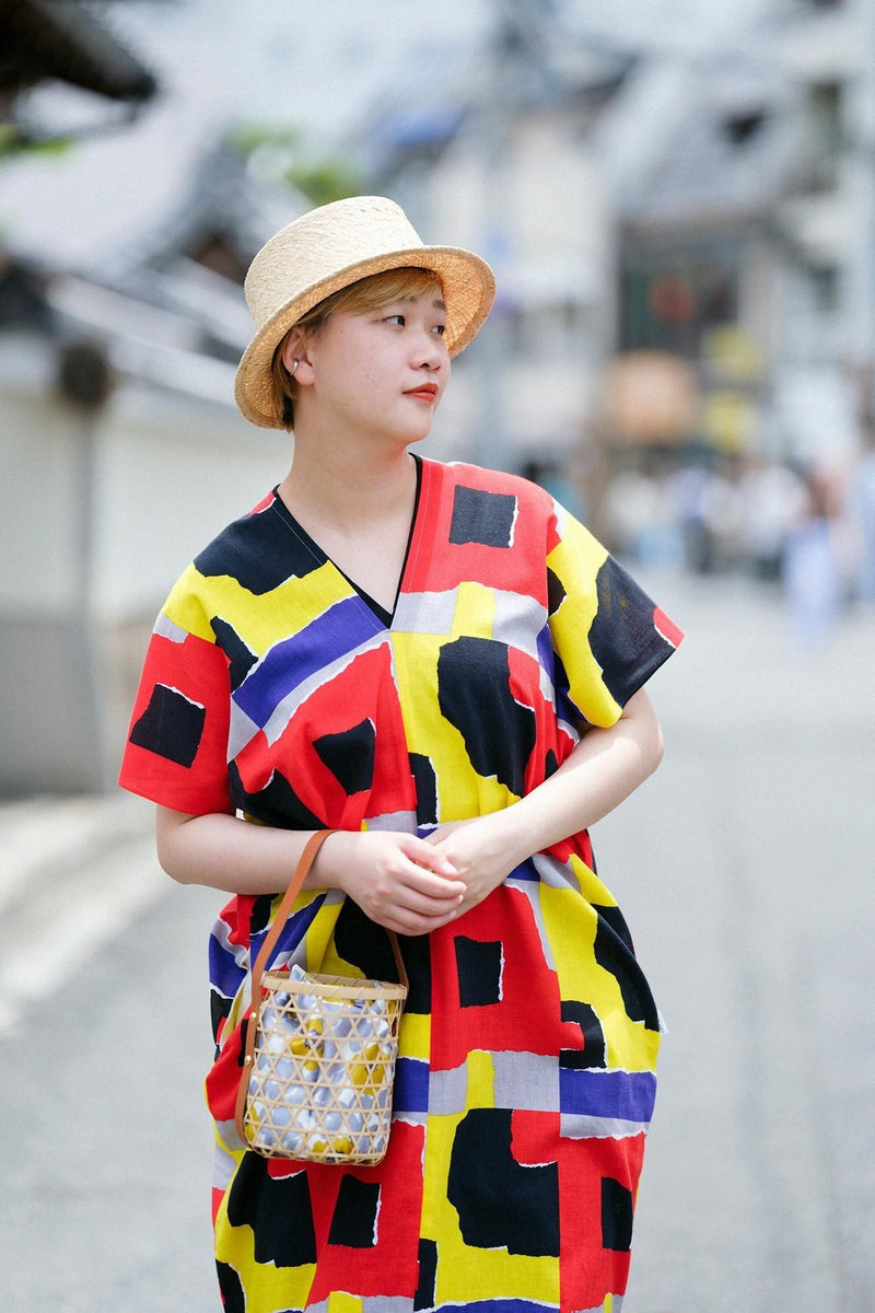 이세모멘 문장 직사각형 원피스 후타츠미