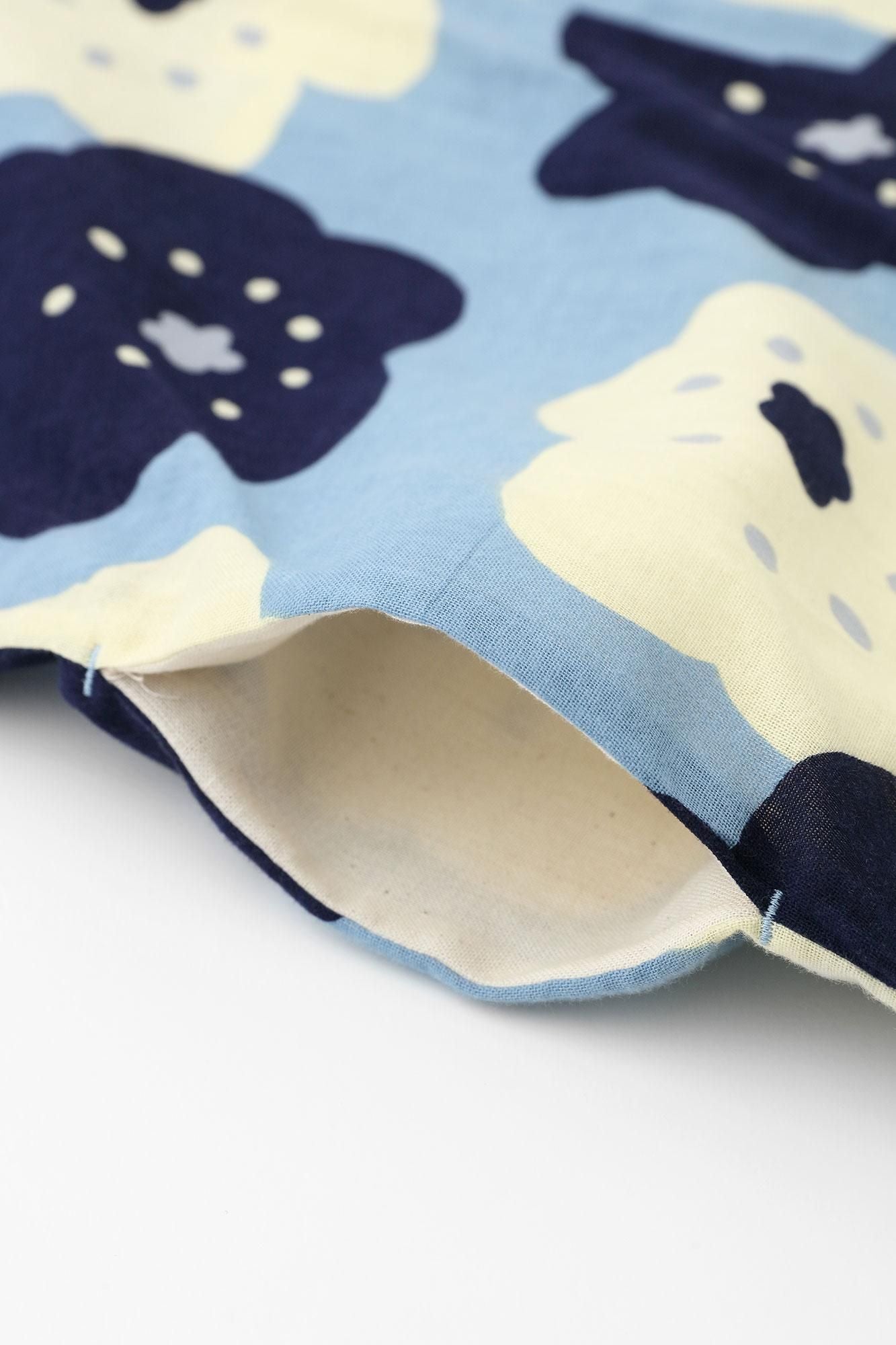 Isemomen Bun Rectangular Dress Split Joint / Smile Light Indigo