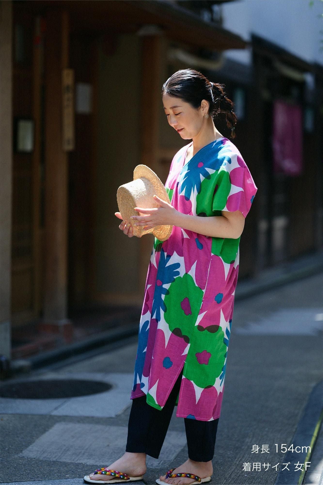 伊勢木棉 文 長方形洋裝 拼接／落落大方 繽紛琉球