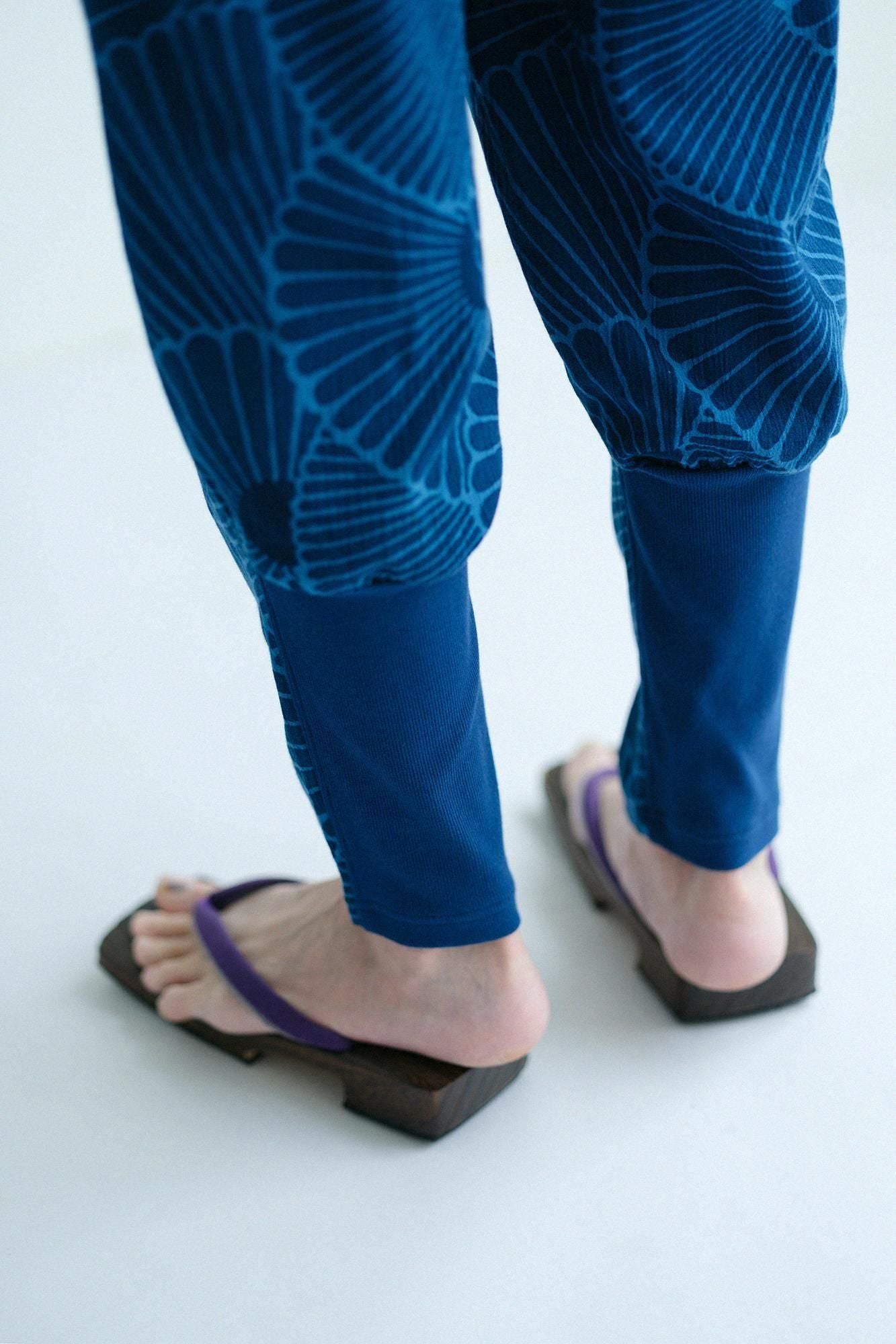 Chizimi Cotton 20/20 Ainasen Harem Pants / Chrysanthemum Fan