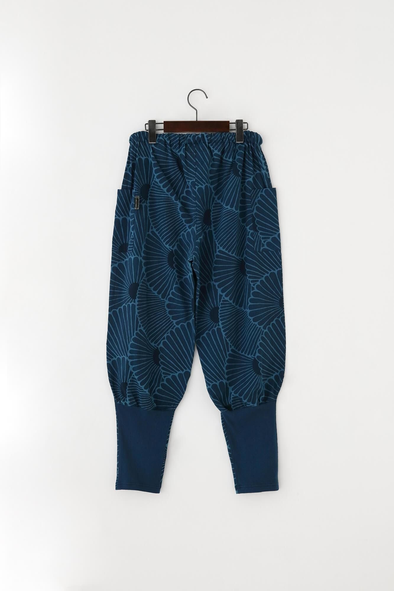 Chizimi Cotton 20/20 Ainasen Harem Pants / Chrysanthemum Fan