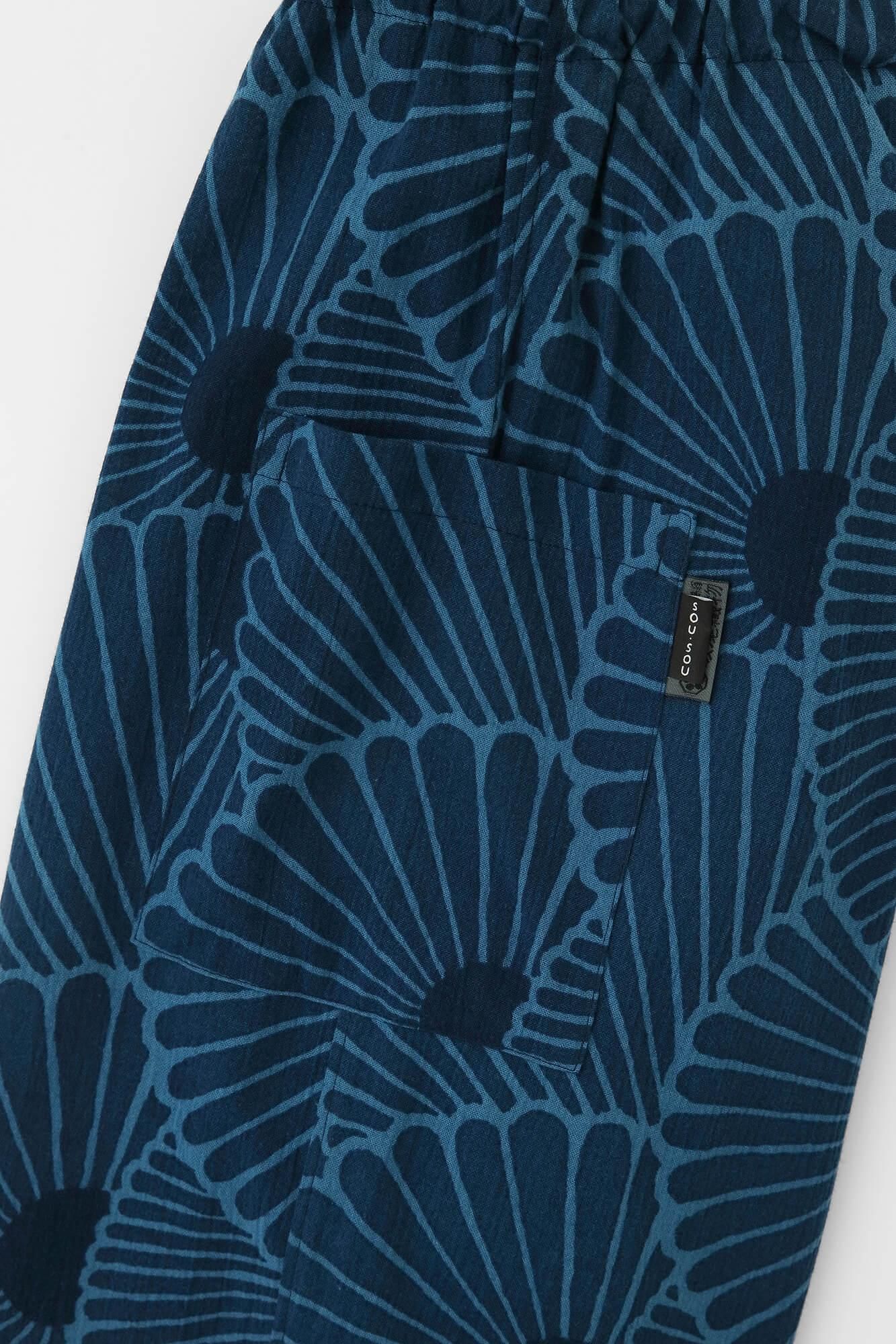 Chizimi Cotton 20/20 Ainasen Harem Pants / Chrysanthemum Fan