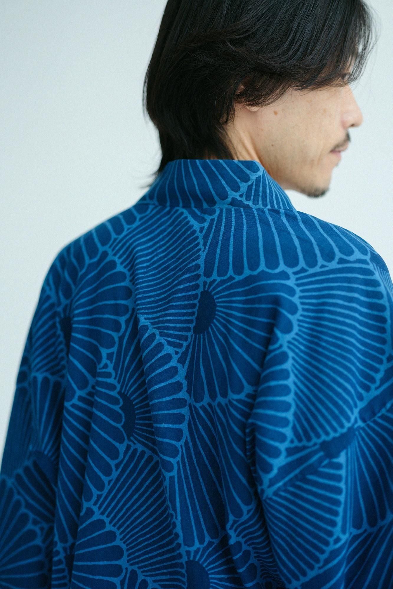 타카시마치지미 40/40 쪽 나염 후우비 우에／국화 오우기