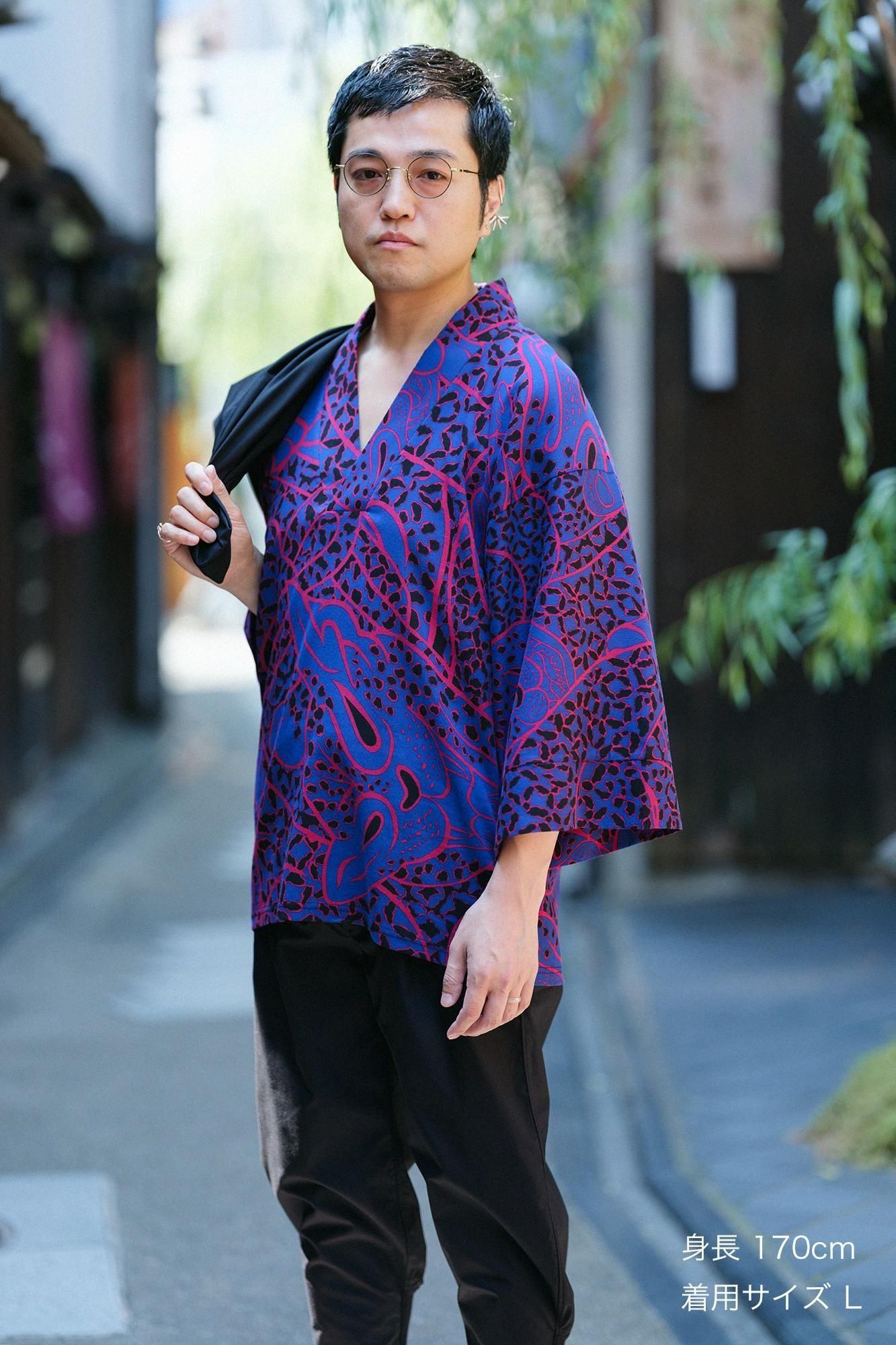 高島縮棉 40/40風靡 上衣／blue red jaguars