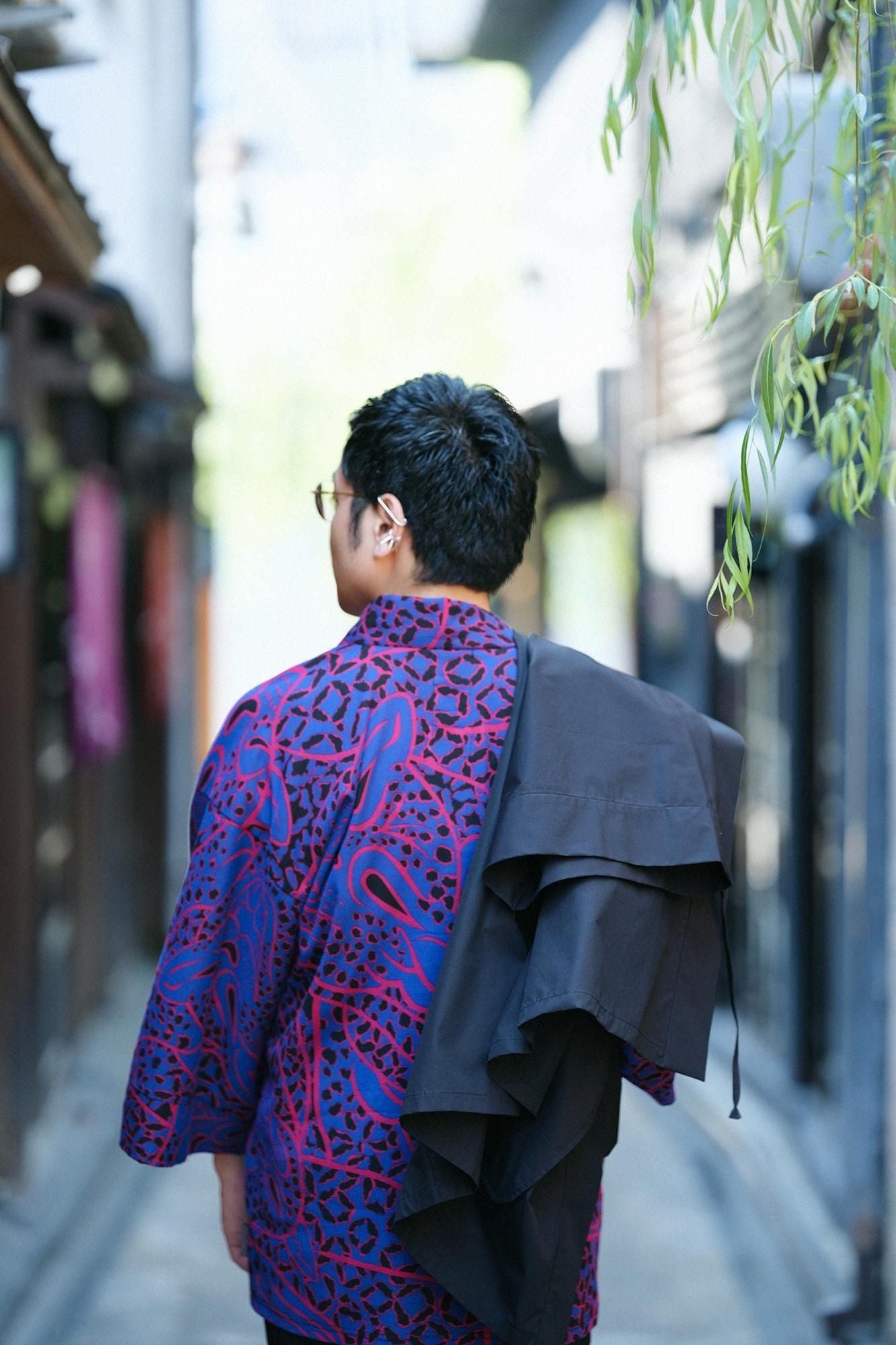 高島縮棉 40/40風靡 上衣／blue red jaguars