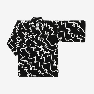 Chizimi Cotton 40/40 Fubi Kimono Shirt / Letters Black