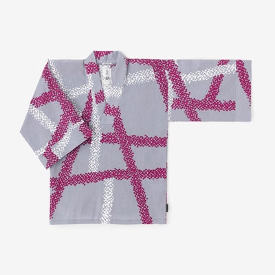 Chizimi Cotton 40/40 Fubi Kimono Shirt / Tied-up Purplish Grey