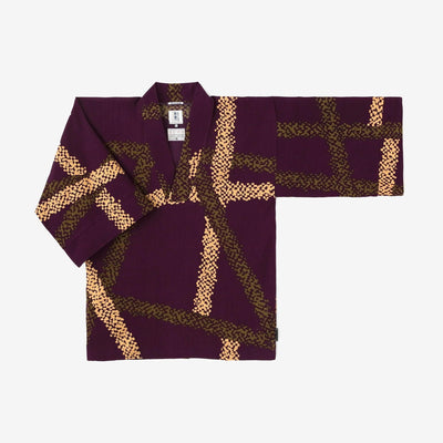 Chizimi Cotton 40/40 Fubi Kimono Shirt / Tied-up Bluish Purple