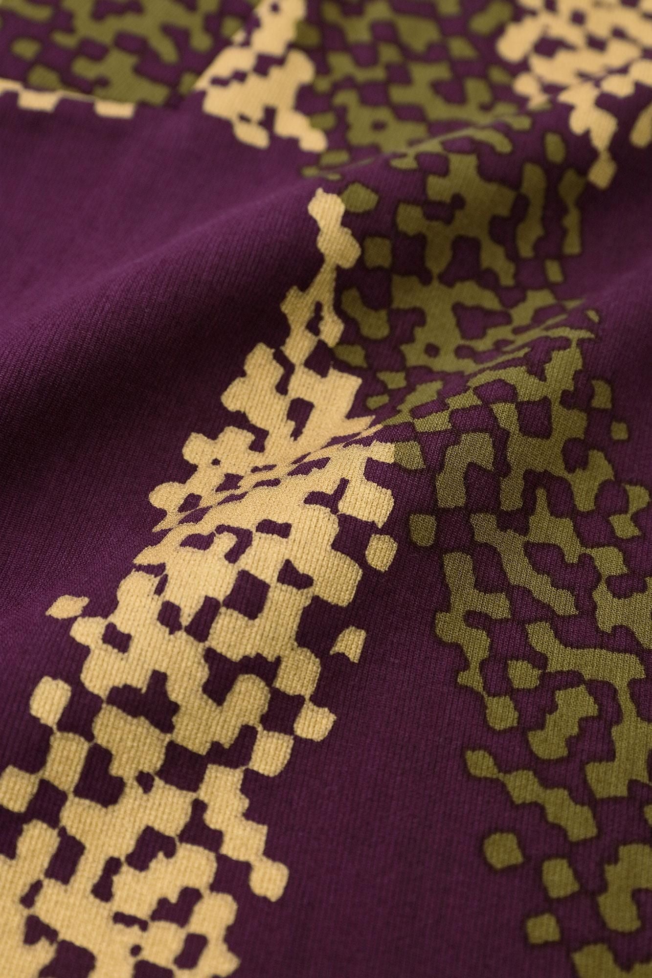 Chizimi Cotton 40/40 Fubi Kimono Shirt / Tied-up Bluish Purple