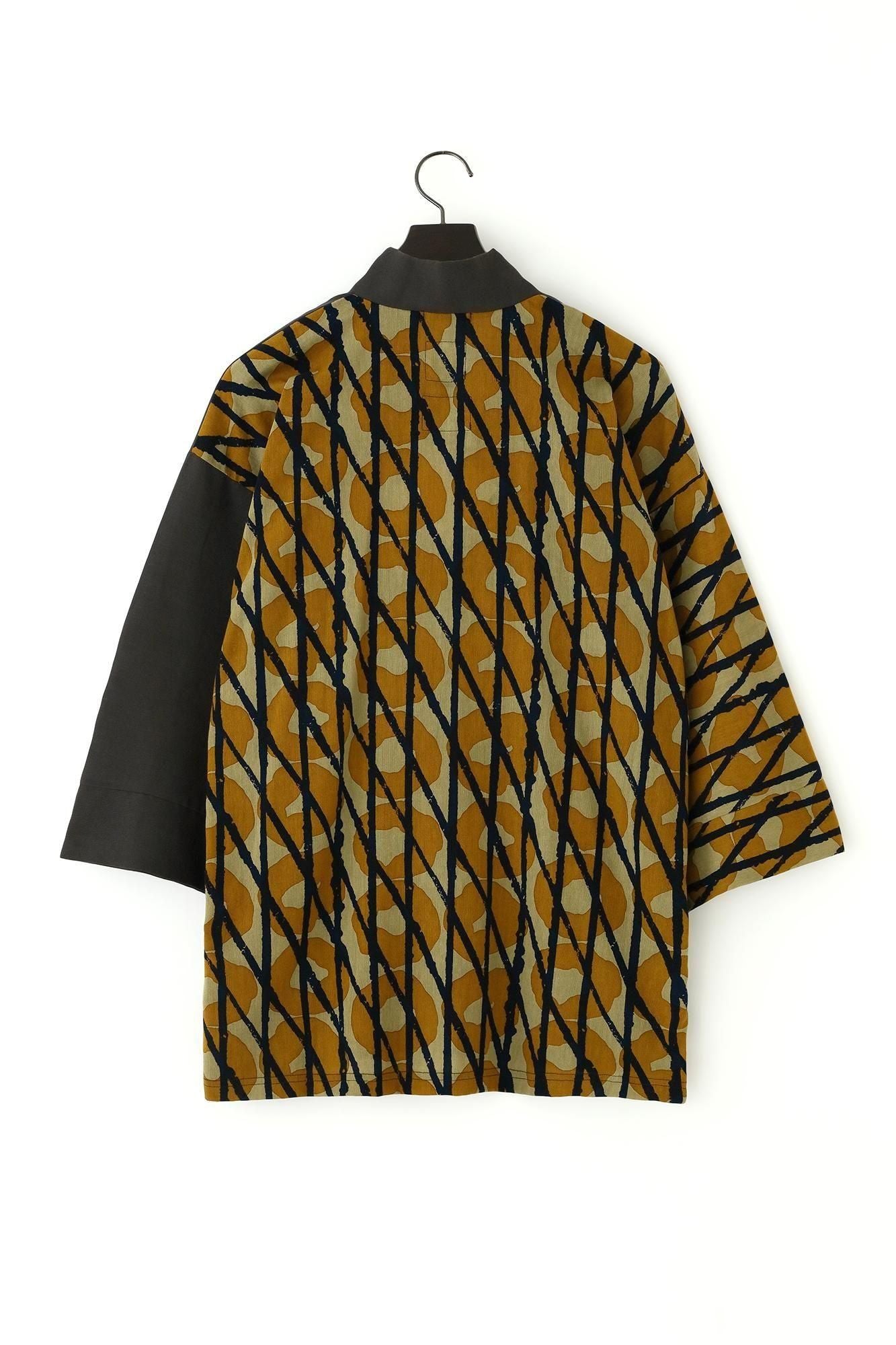 Chizimi Cotton 40/40 Fubi Kimono Shirt Bi-color / Dark Grey × Storm