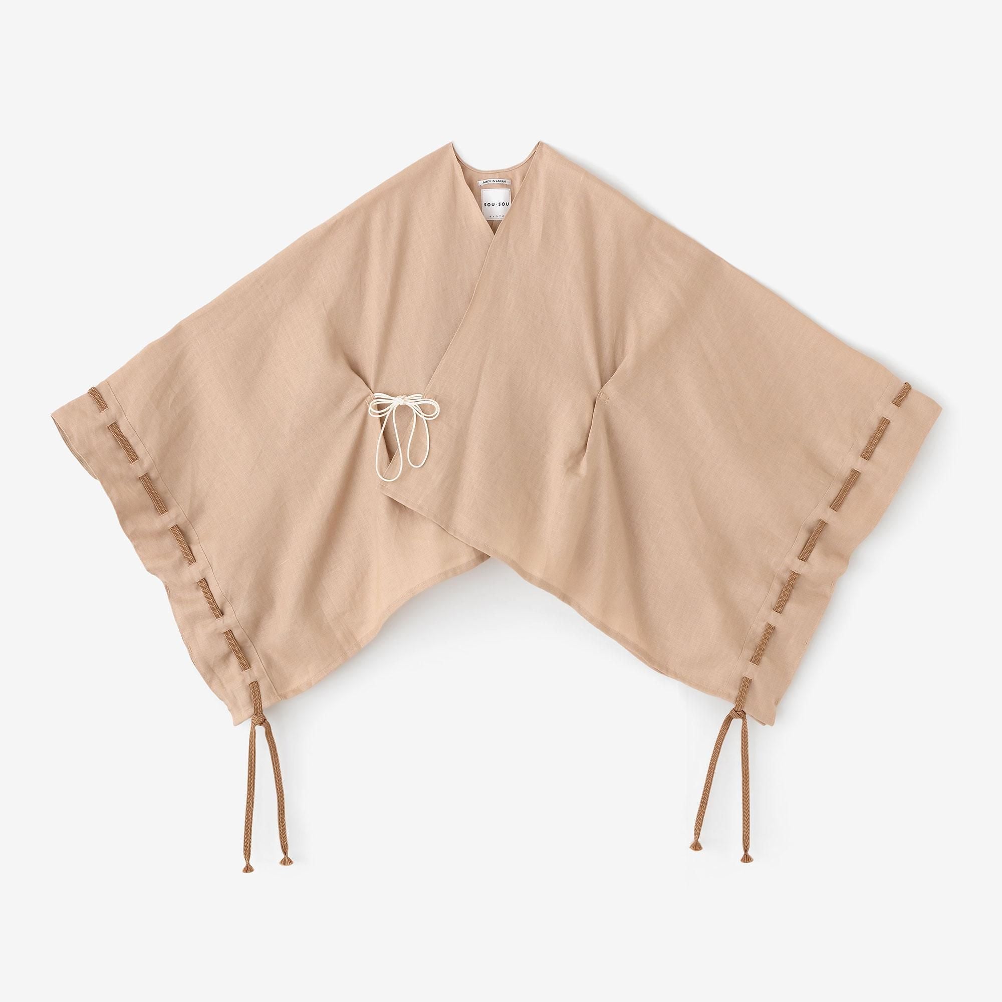 SOU・SOU　きさらぎ袖括り　短丈　麻甘織 麻 透かし格子織（こうしおり） きさらぎ 短丈（みじかたけ