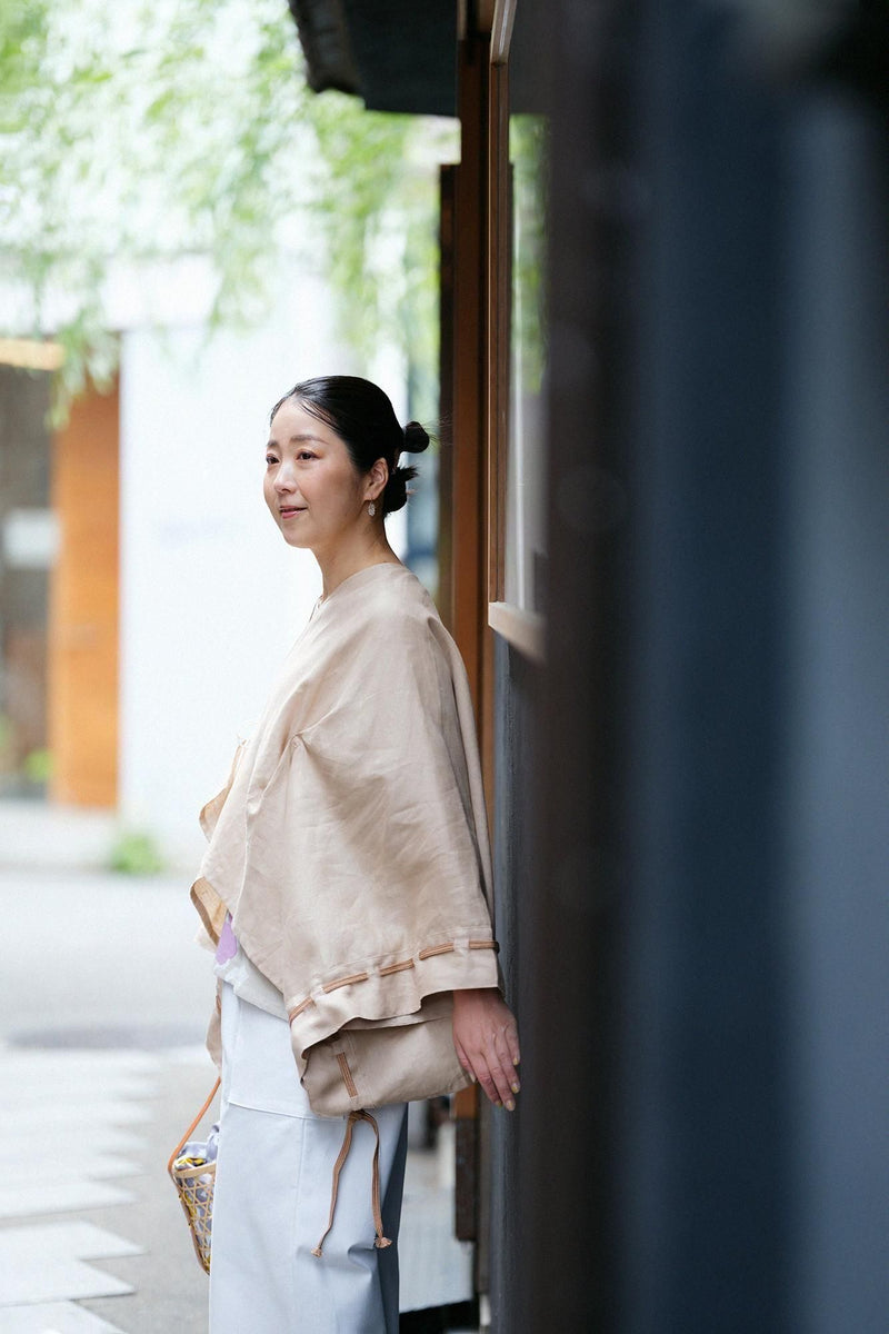 麻如月披风斗篷袖括