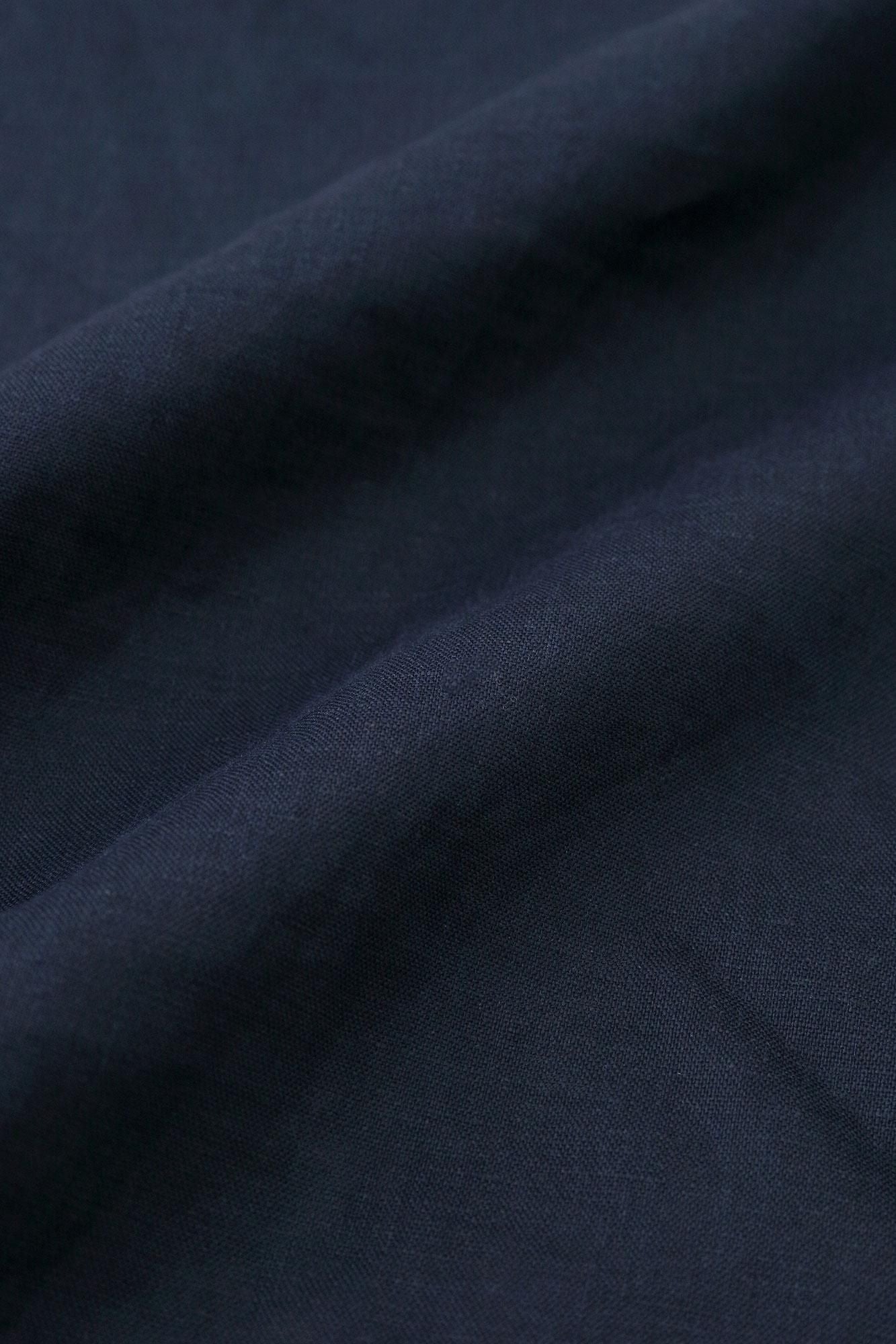 麻 如月披風斗篷袖括／深藍色