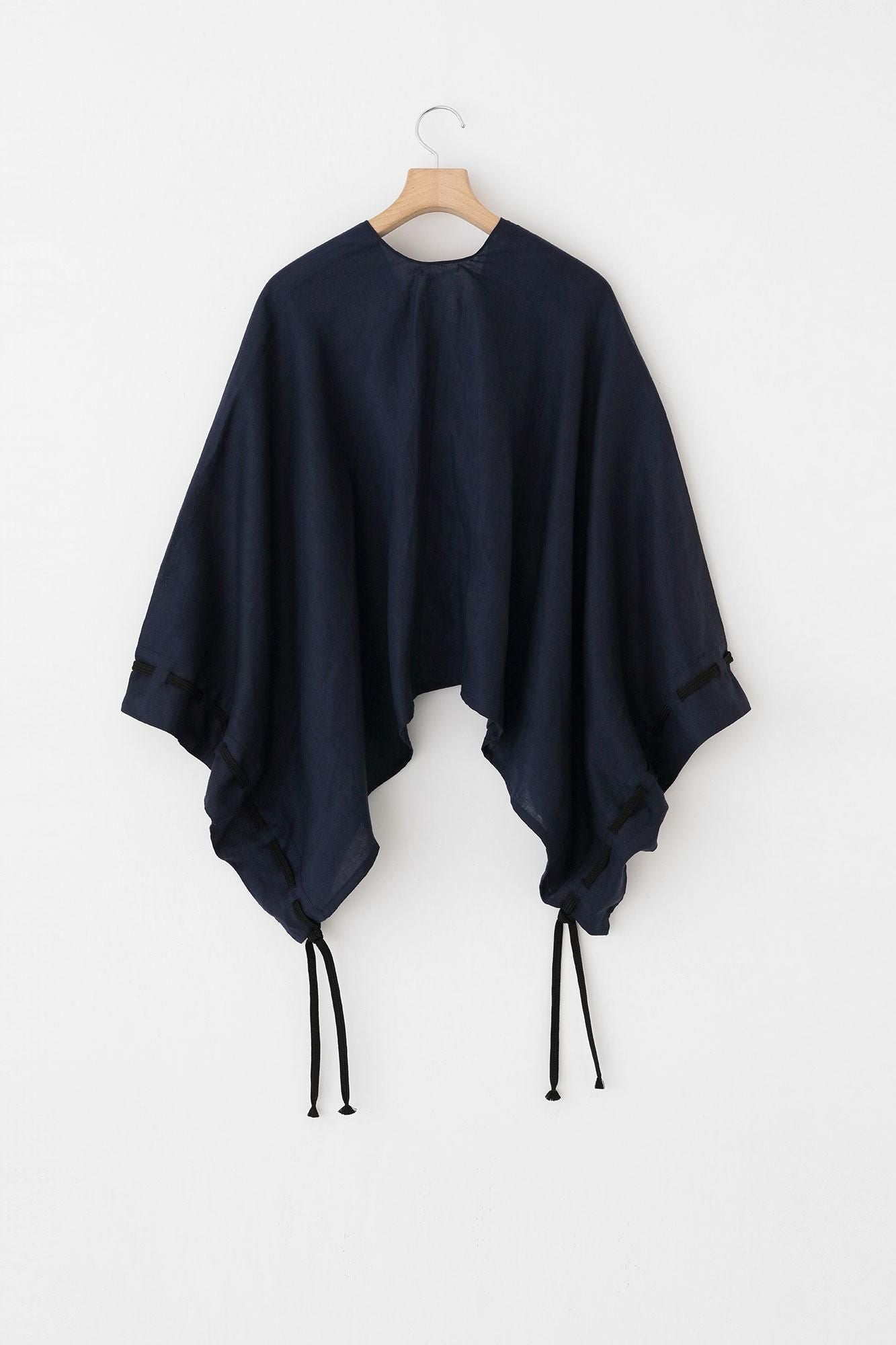 麻 きさらぎ 袖括り（そでくくり）／濃紺（のうこん）