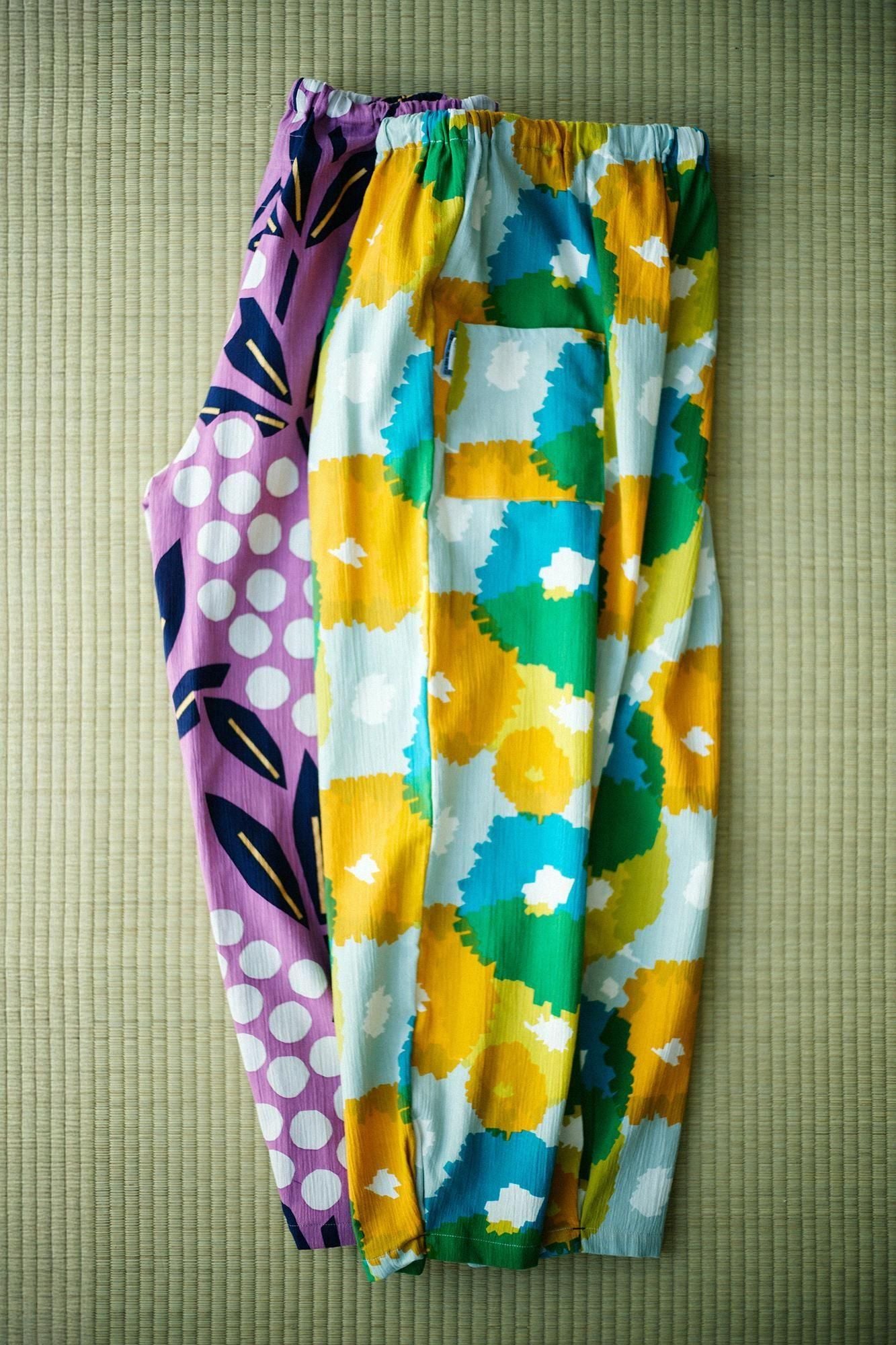 Chizimi Cotton 20/20 Monpe Workers Pants / Nandina Bamboo