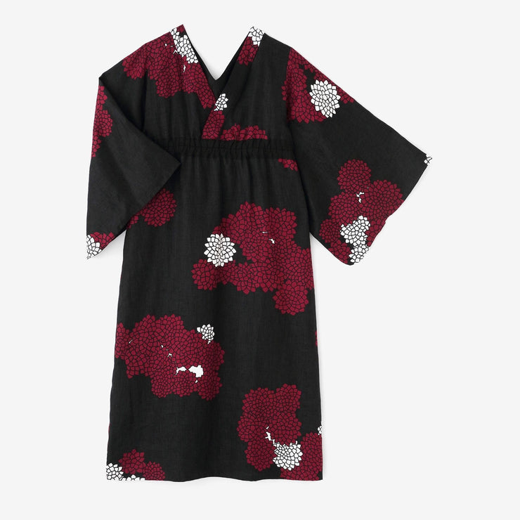 [Expédition prévue vers le 23 juin] Ensemble yukata en lin/Kumoma et chrysanthèmes
