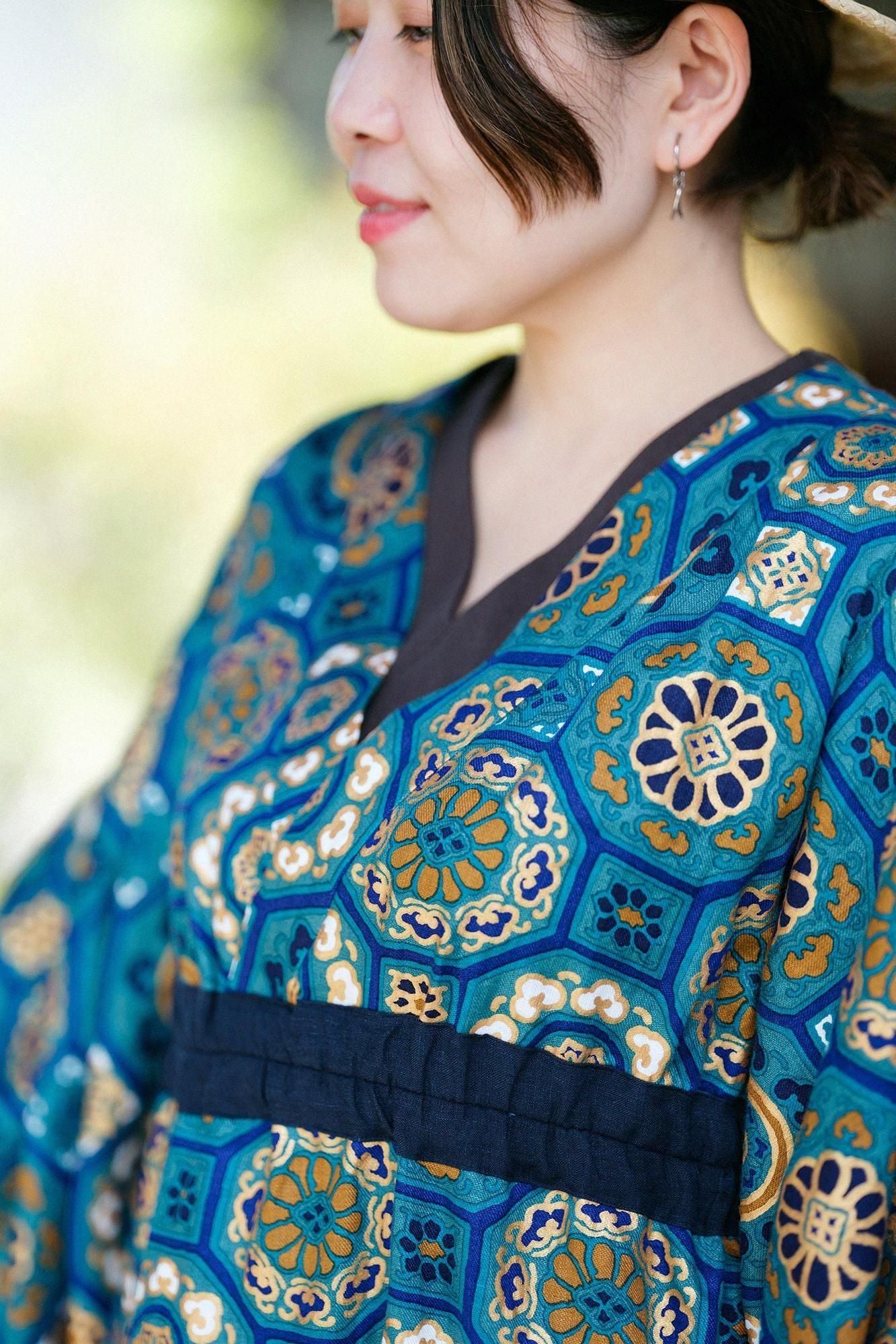 大麻Yukata新鲜/光荣（绿色）