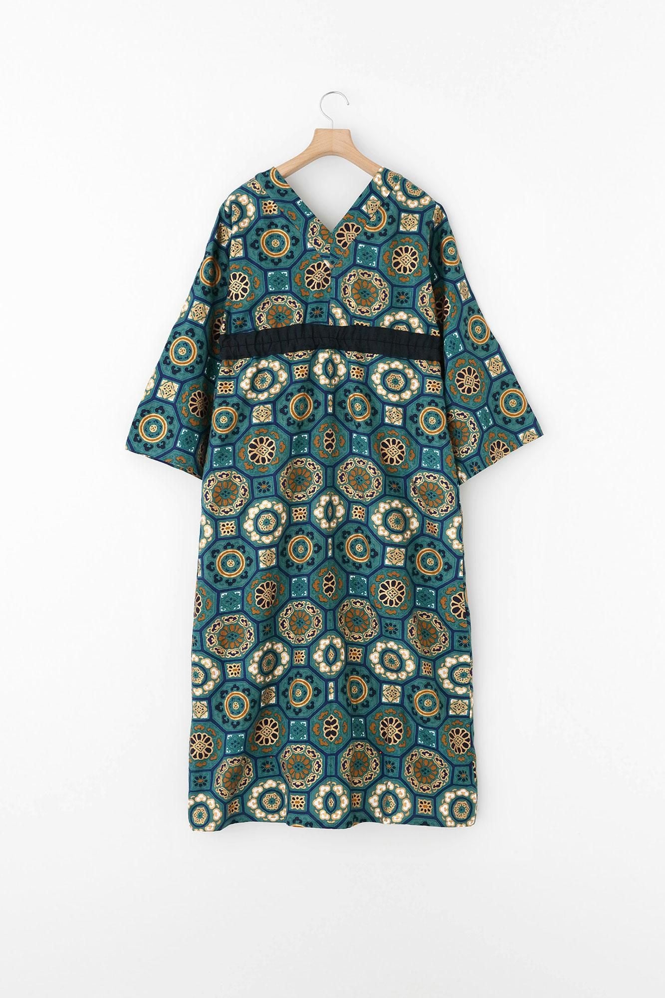 SOUSOU 浴衣みたて ワンピース 可憐 ブルー リネン 麻 SOUSOU 浴衣みたて ワンピース 可憐 ブルー リネン 麻 麻 ゆかた