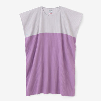 Chizimi Cotton 40/20 Akiha Rectangular Dress Bi-color / Pale Grey x Pastel Purple