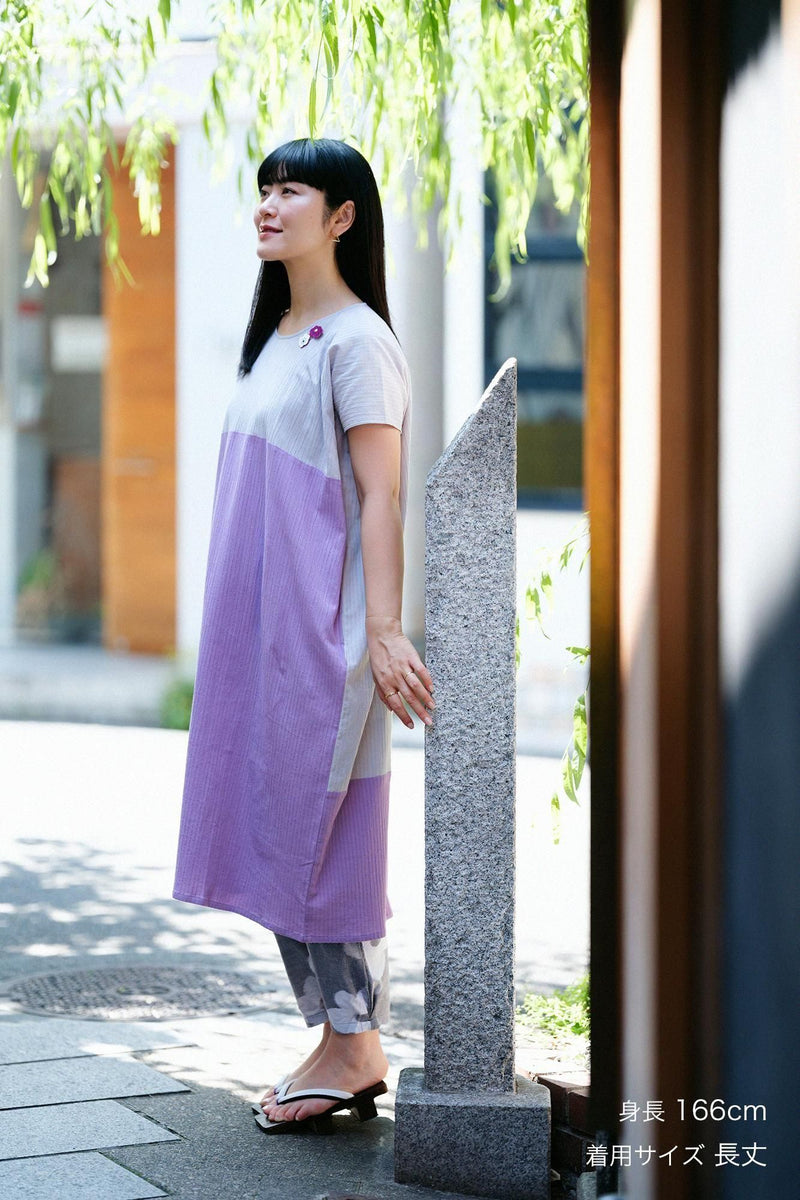 Chizimi Cotton 40/20 Akiha Rectangular Dress Bi-color