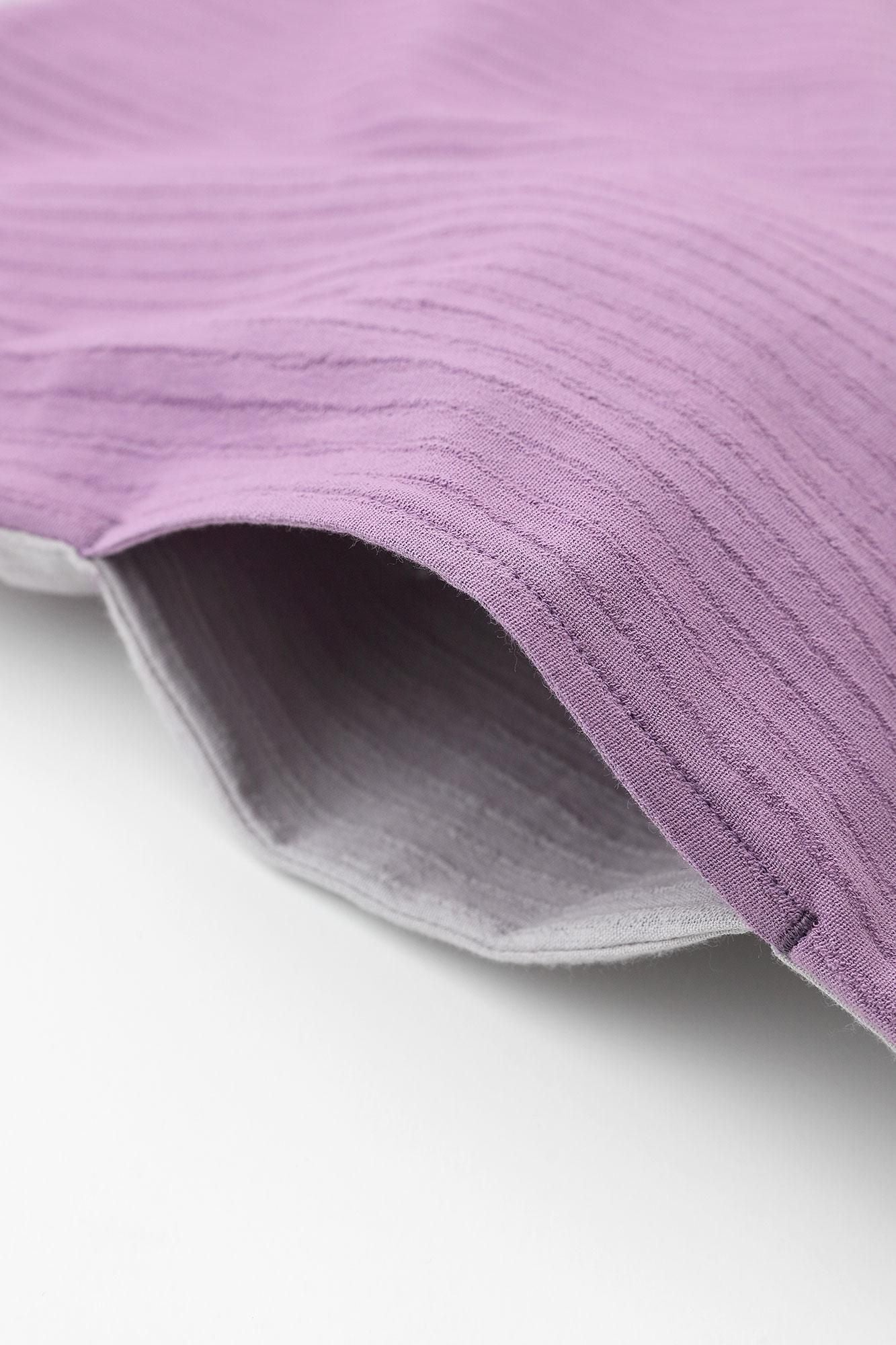 Chizimi Cotton 40/20 Akiha Rectangular Dress Bi-color / Pale Grey x Pastel Purple