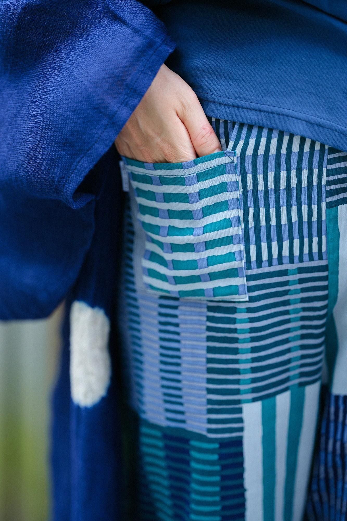 高島縮棉 40/40 細腿褲／摩天大樓 朝未