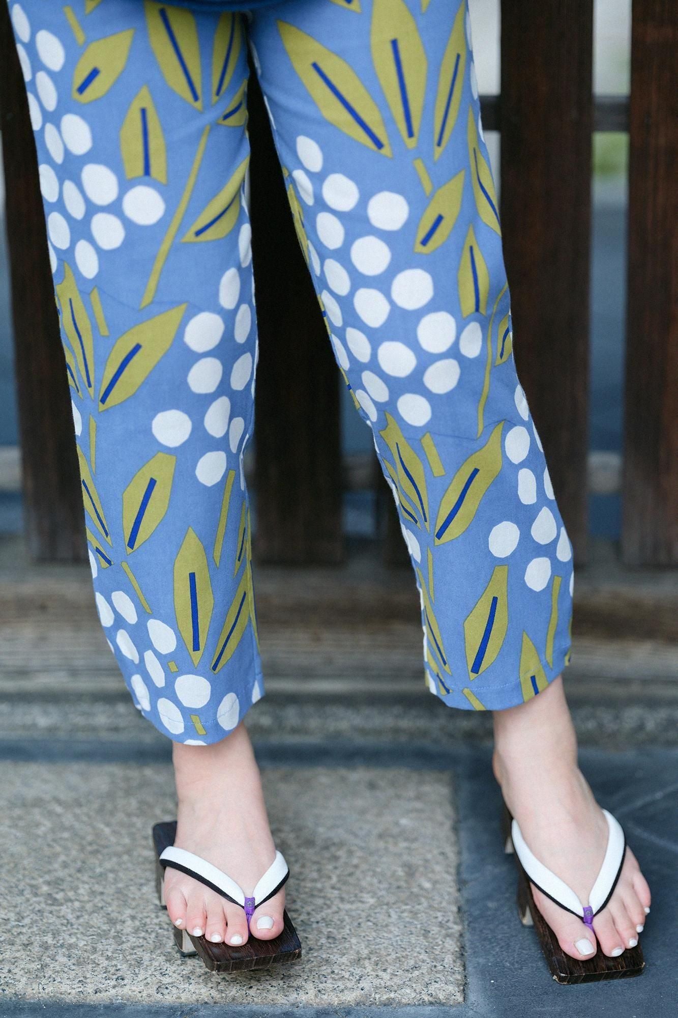 Chizimi Cotton 40/40 Skinny Pants / Nandina Bamboo