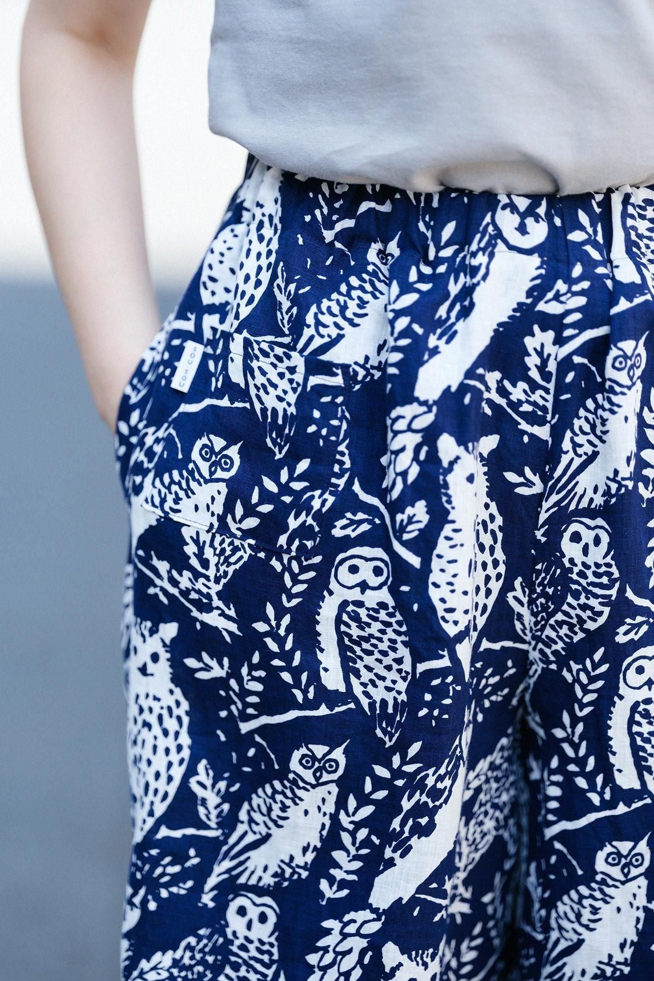 麻 闊腿褲／森林生活