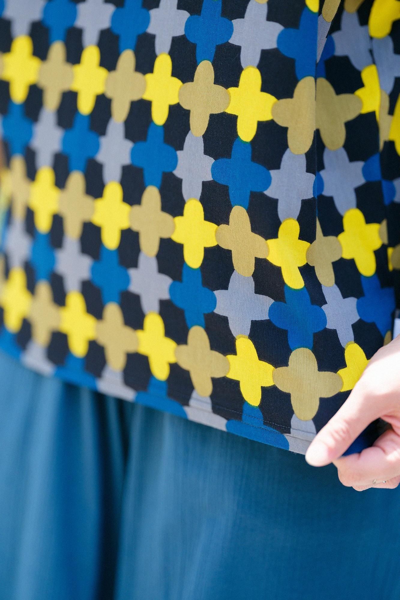 高島縮棉 40/40 短袖上衣／繩梯子