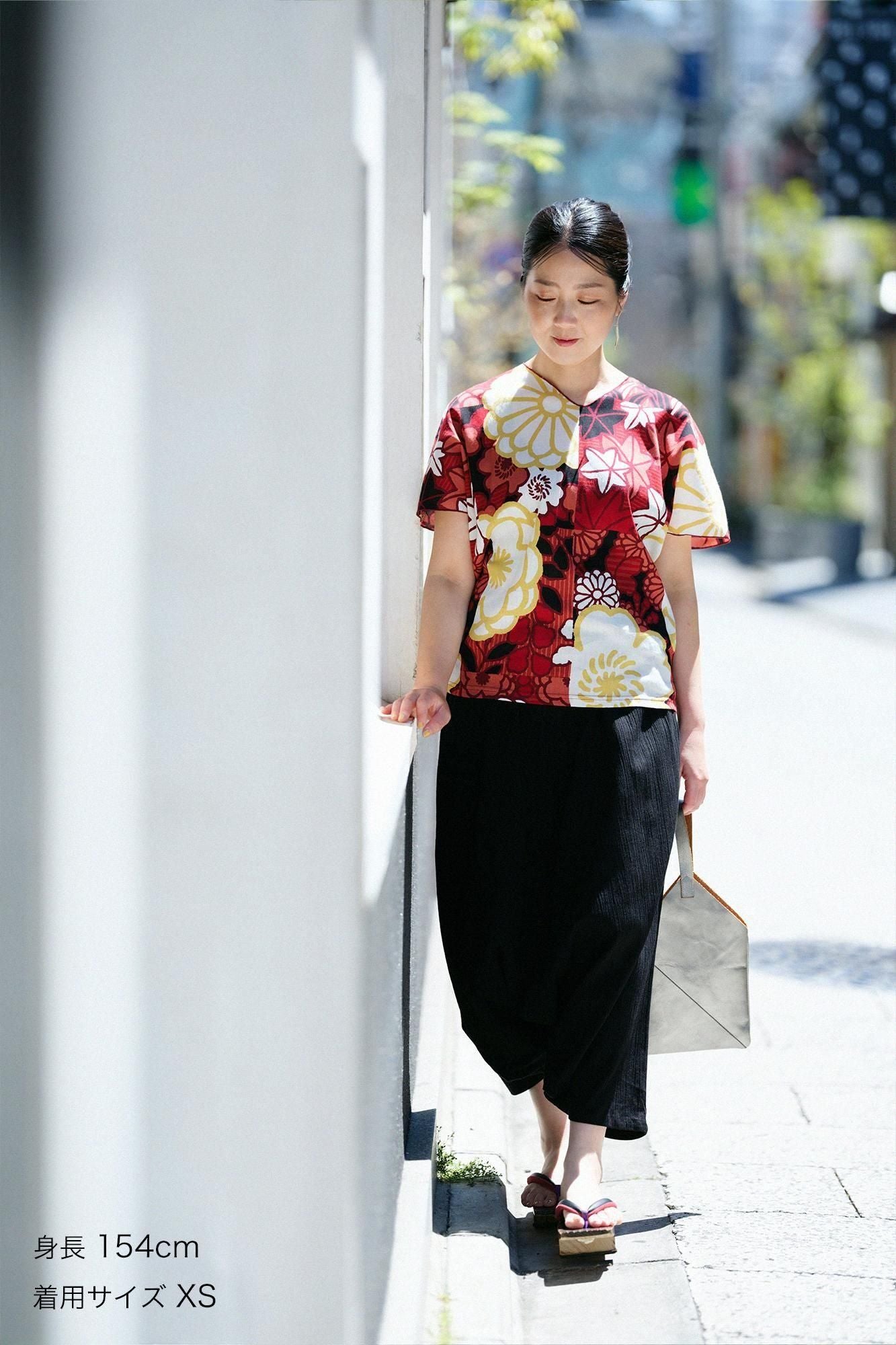 高島縮棉 40/40 短袖上衣／豪華