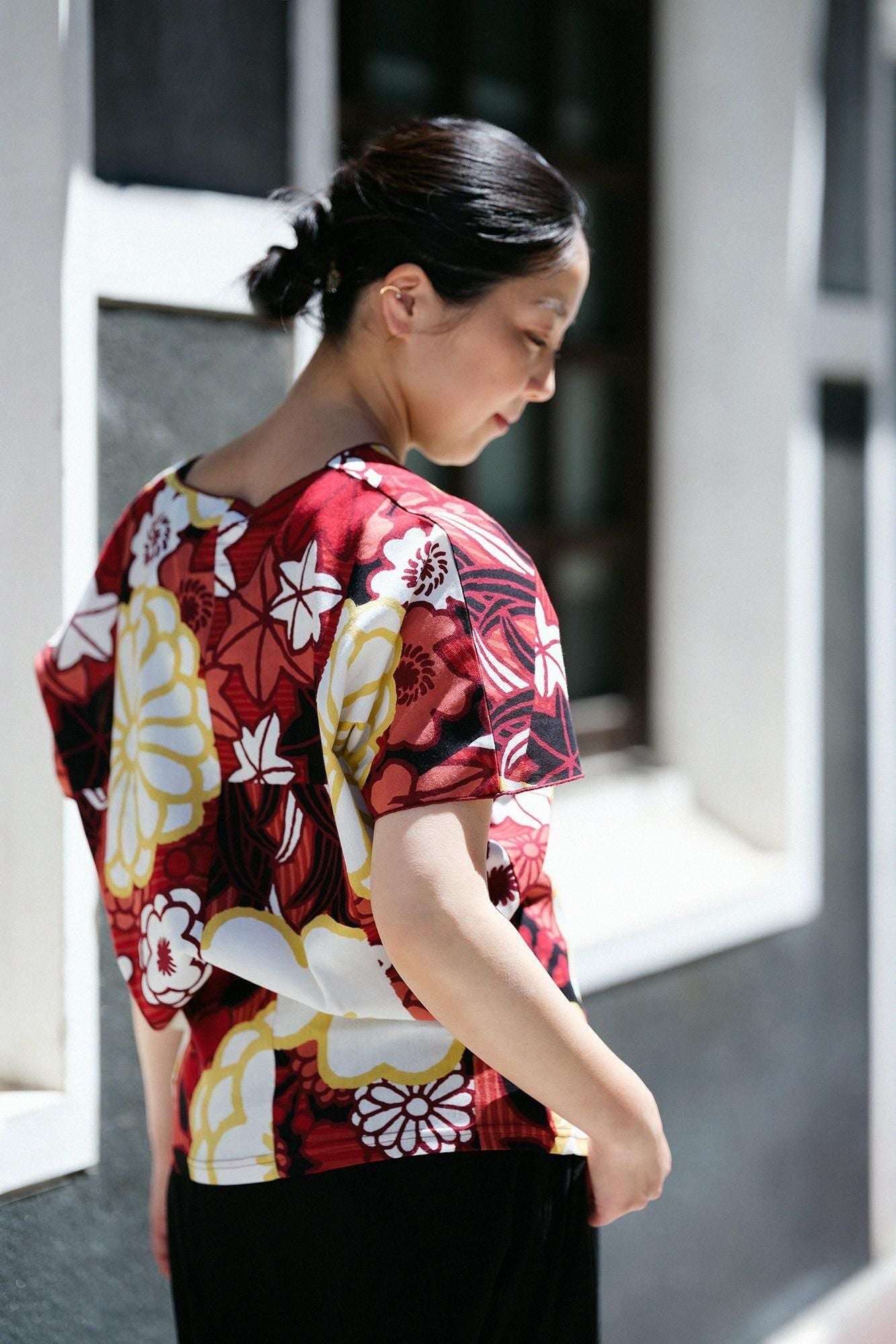 高島縮棉 40/40 短袖上衣／豪華