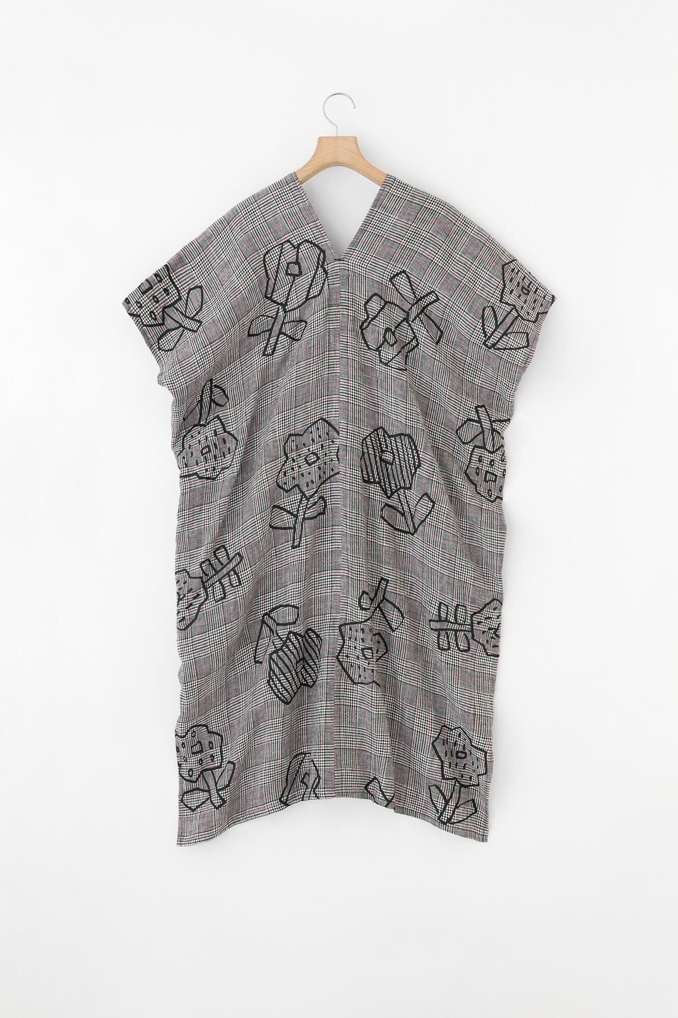 Linen Lattice Weave Rectangular Dress Lattice Weave) Split Joint / Flower Seedling Scattered