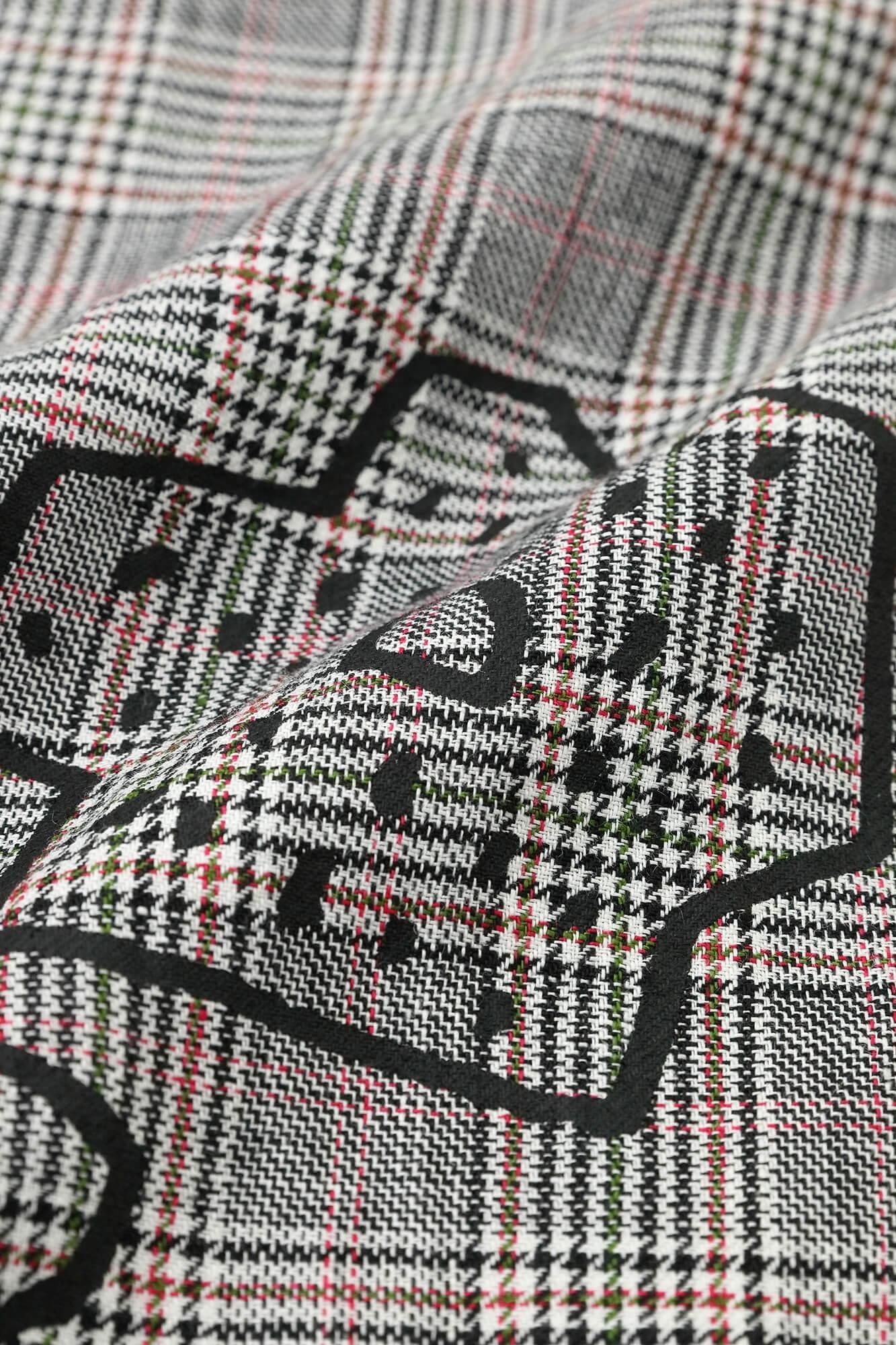 Linen Lattice Weave Rectangular Dress Lattice Weave) Split Joint / Flower Seedling Scattered