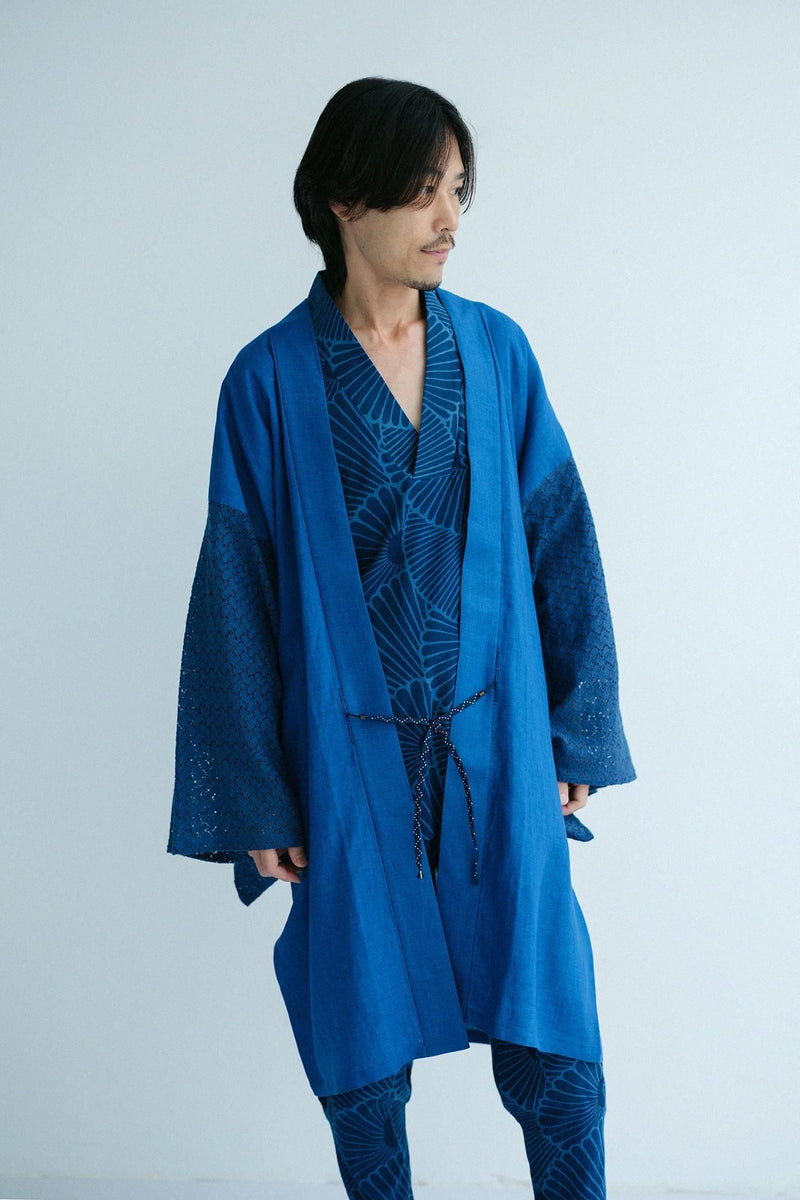 Linen×Hollow Out Lace Fabric 