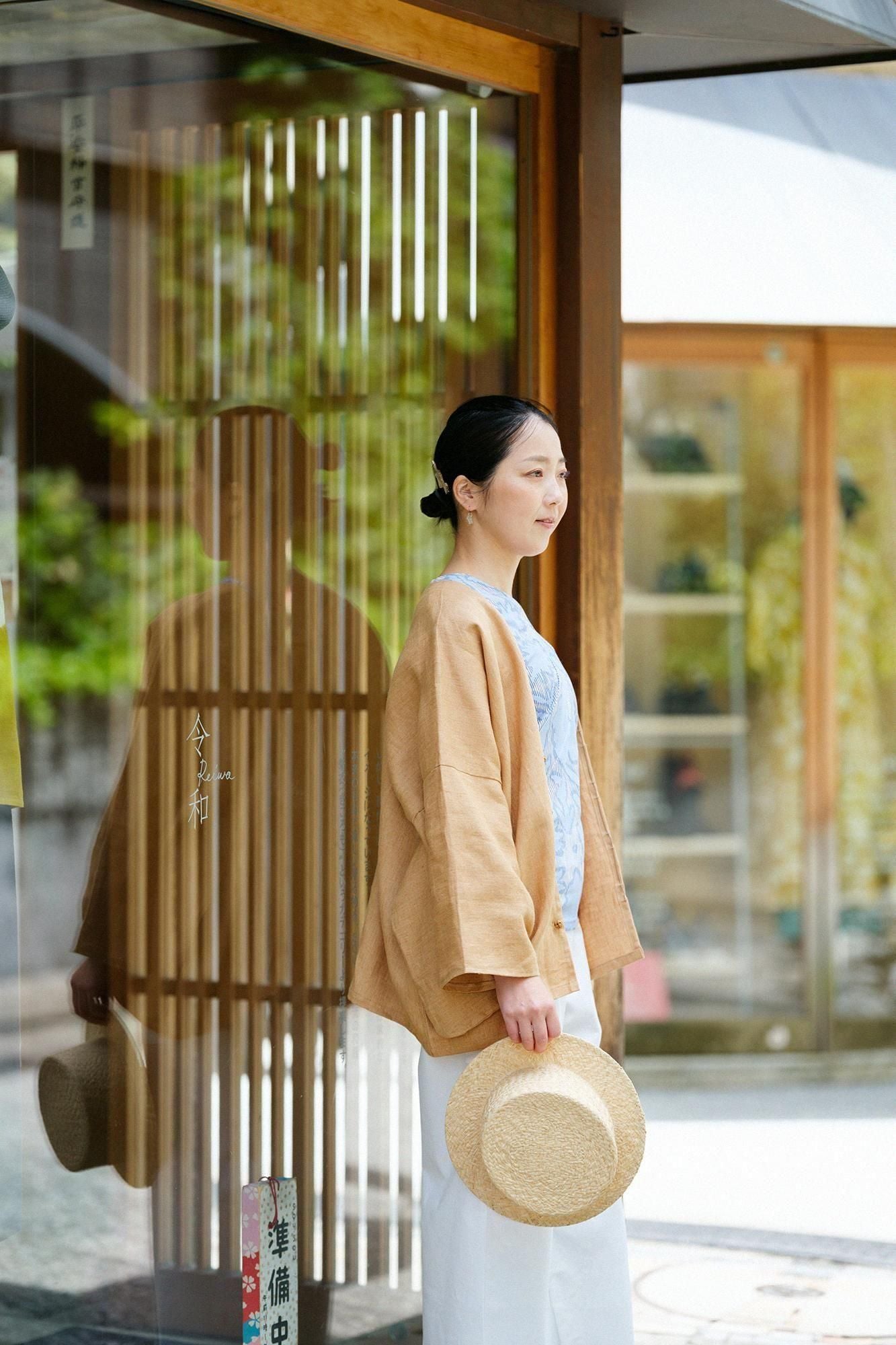 Takashima Jiji 40/40 kragenloser Jiban/Blumenschatten (Hanakage)