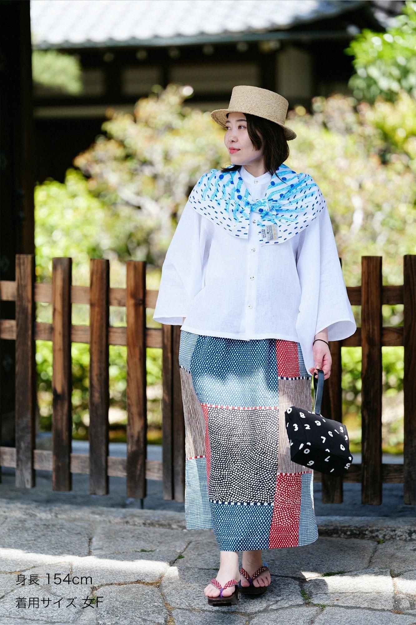 麻 長裙／點線 桂