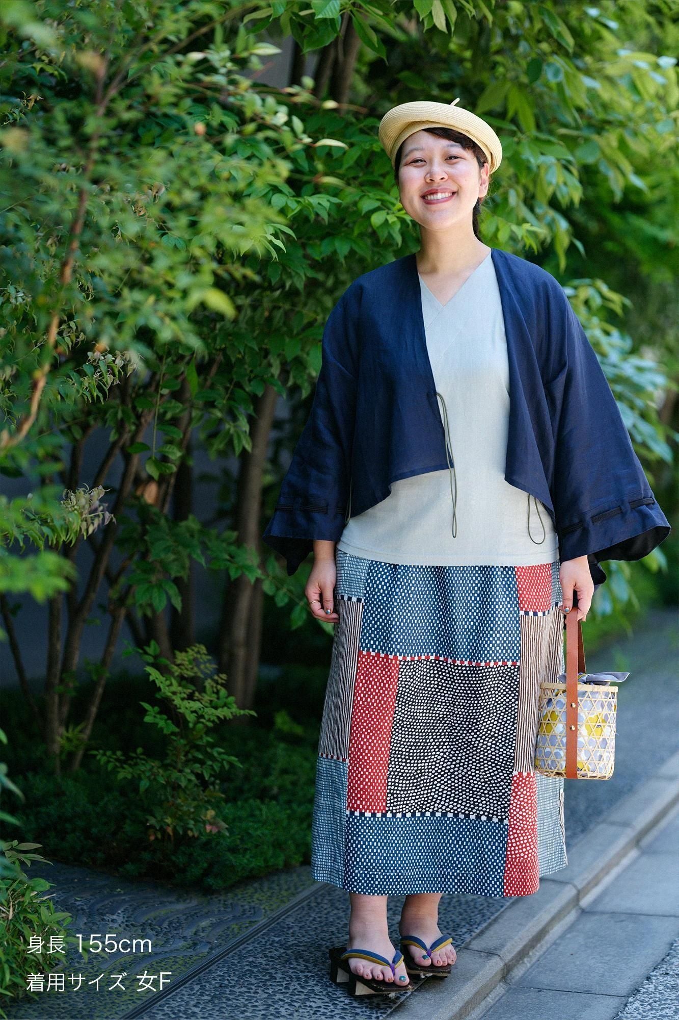 麻 長裙／點線 桂