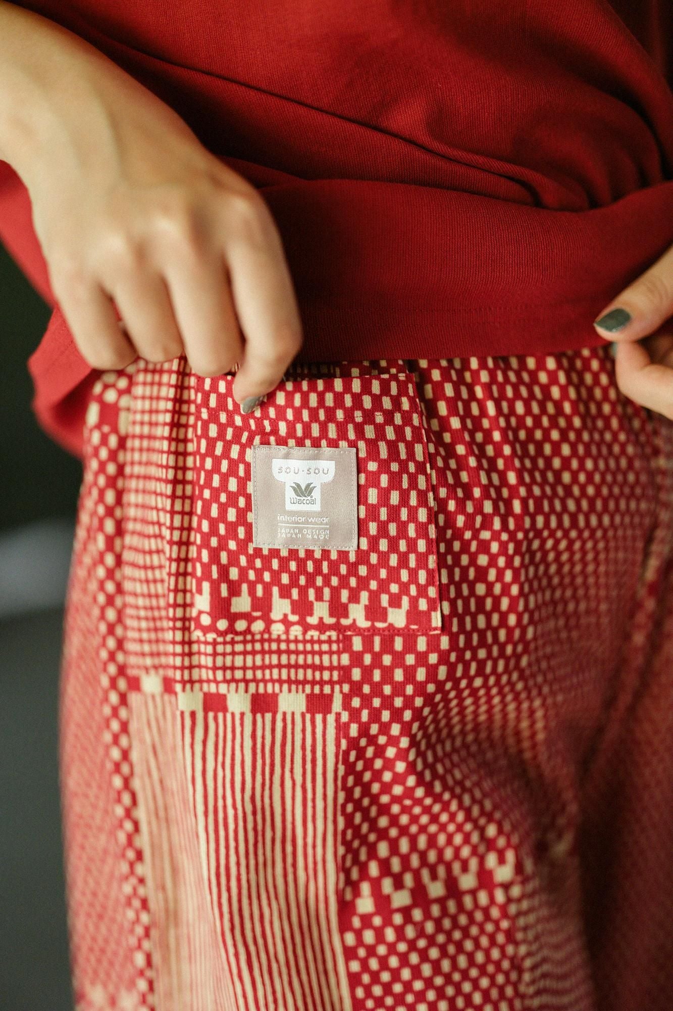 [nur Netto]SOU・SOU×Wacoal Kanhironari Monpe Halbfigur/Gasane Azuki